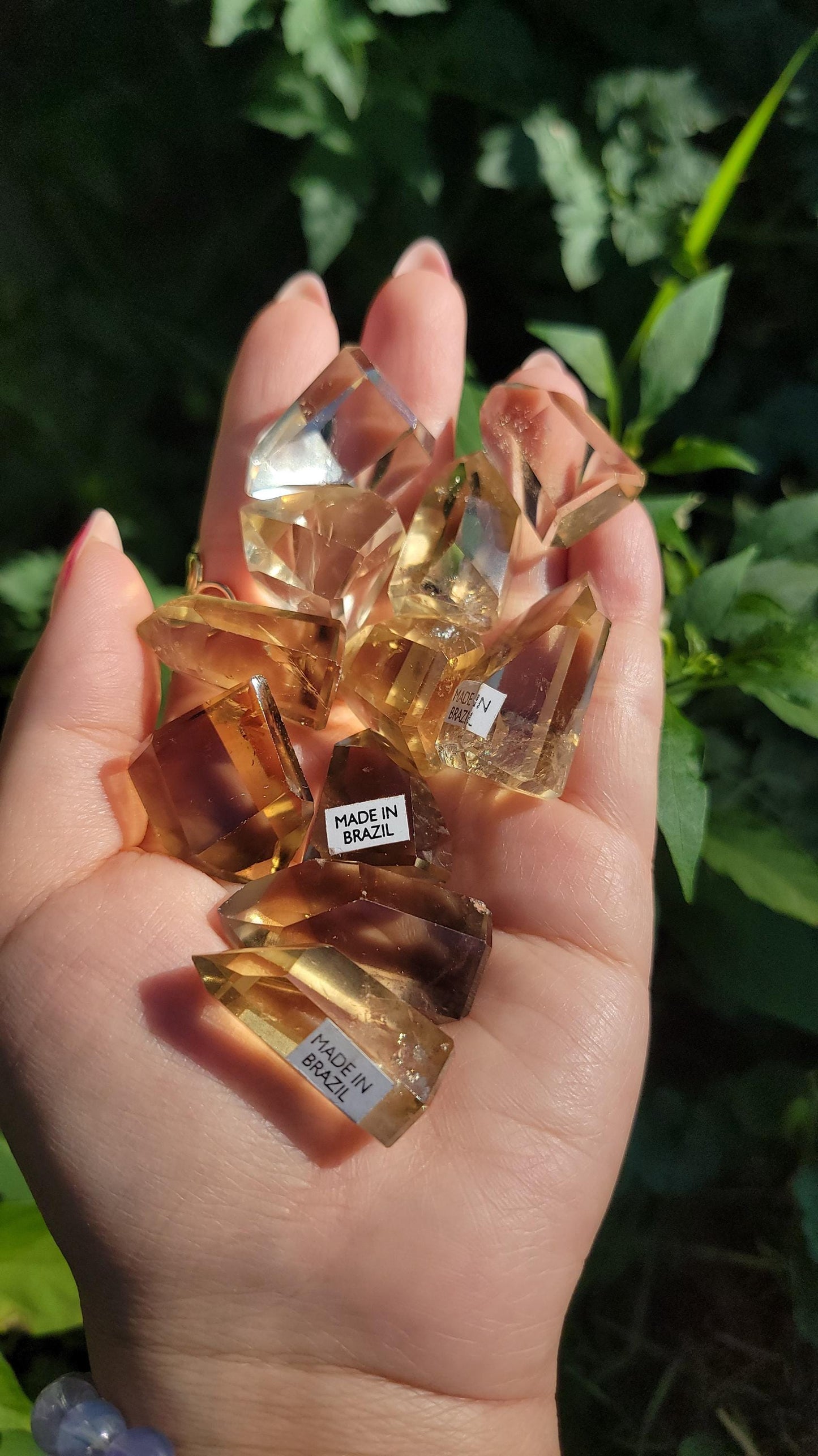 Beautiful mini citrine point with from Brazil, genuine, polished, untreated