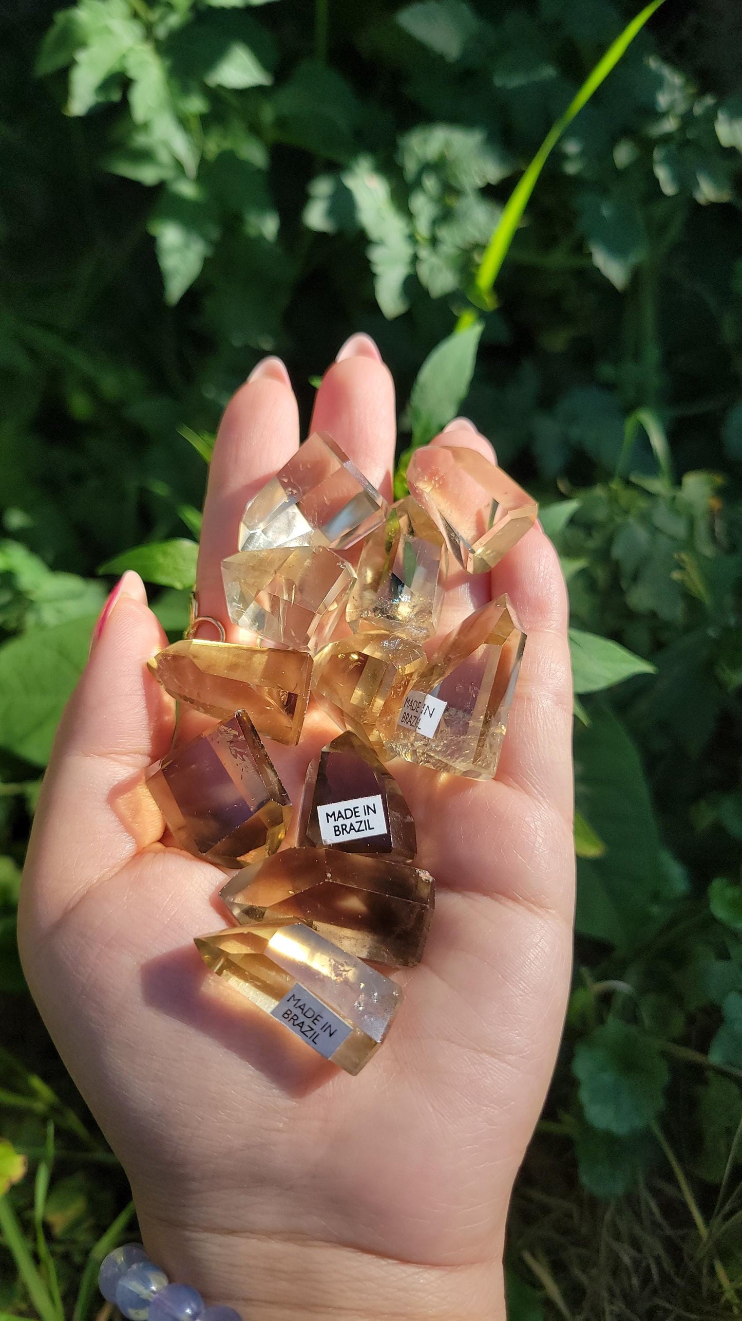 Beautiful mini citrine point with from Brazil, genuine, polished, untreated