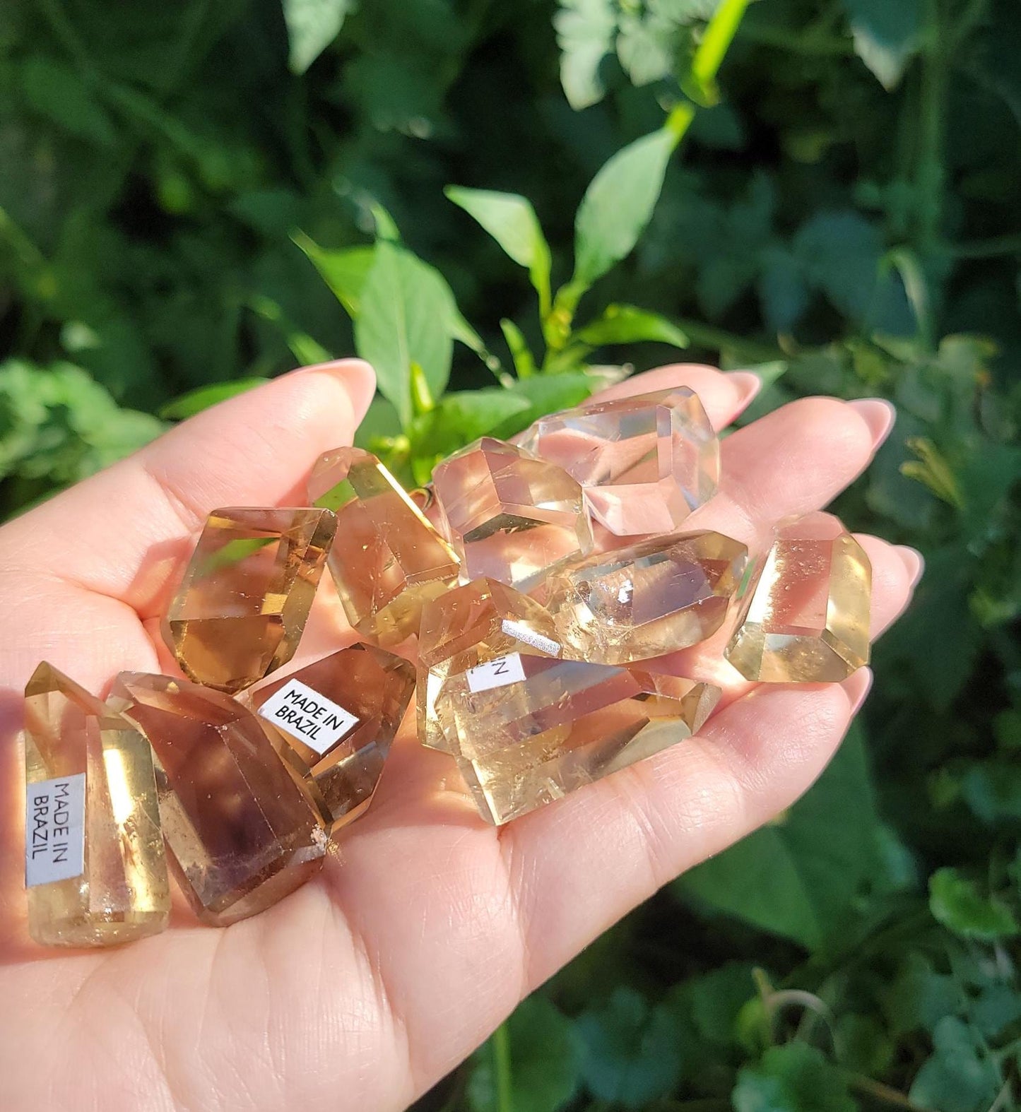 Beautiful mini citrine point with from Brazil, genuine, polished, untreated