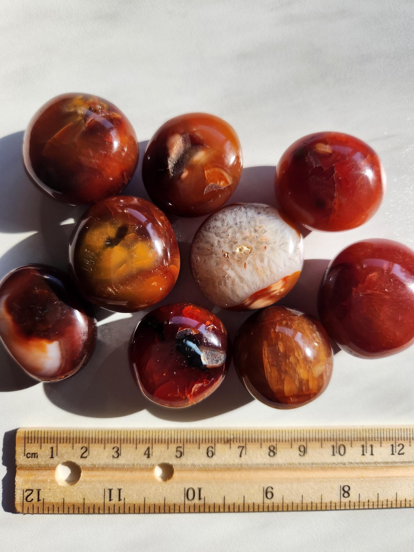 Beautiful carnelian palms, small palm stones