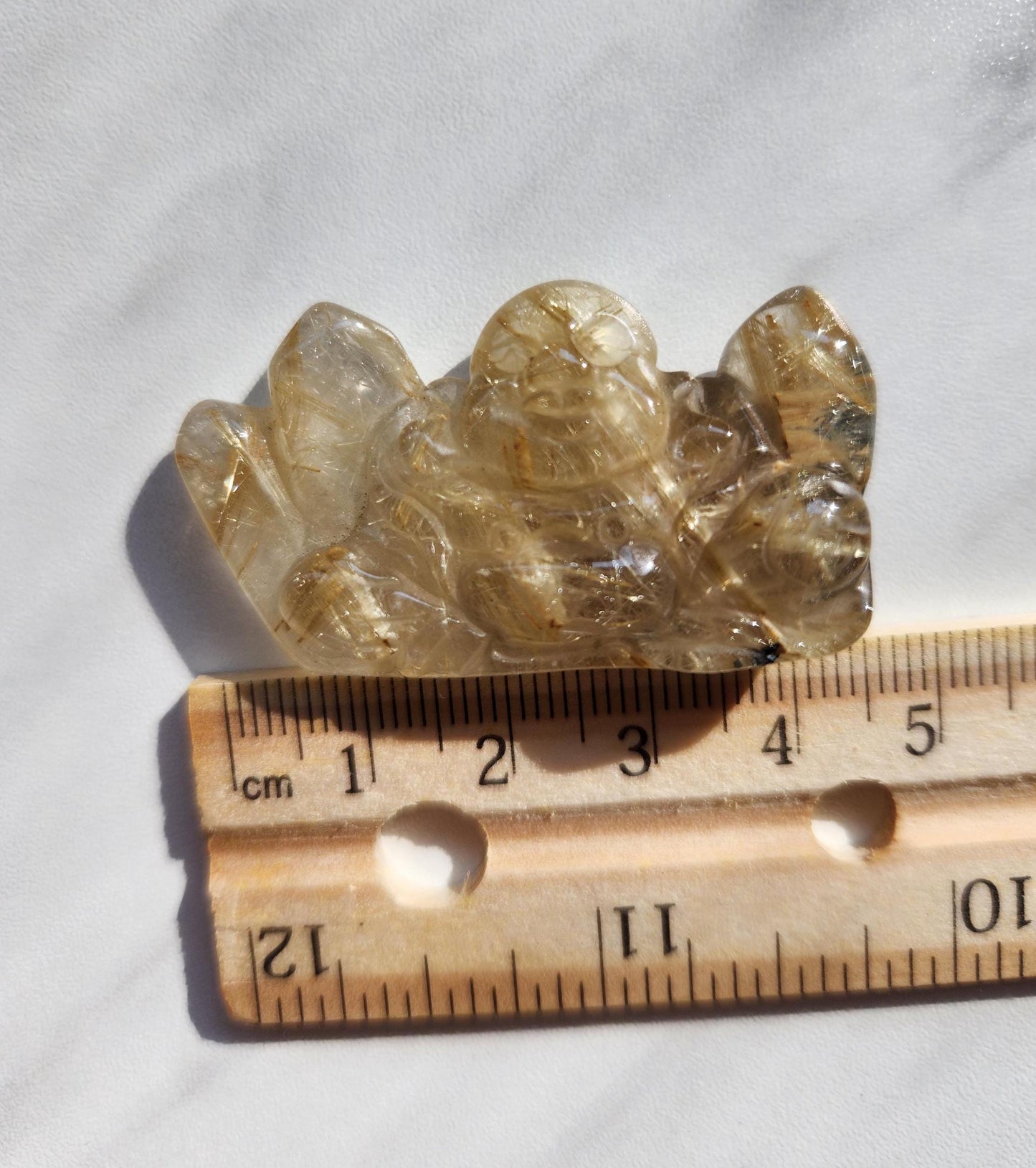 High quality hand carved buddha, laughing buddha, golden rutile
