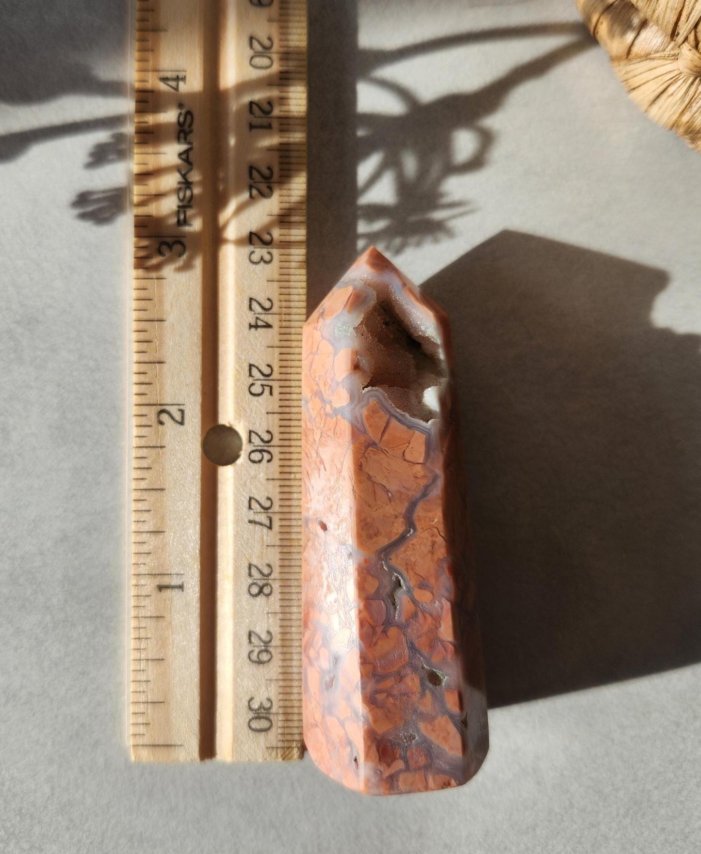 Pink agate tower