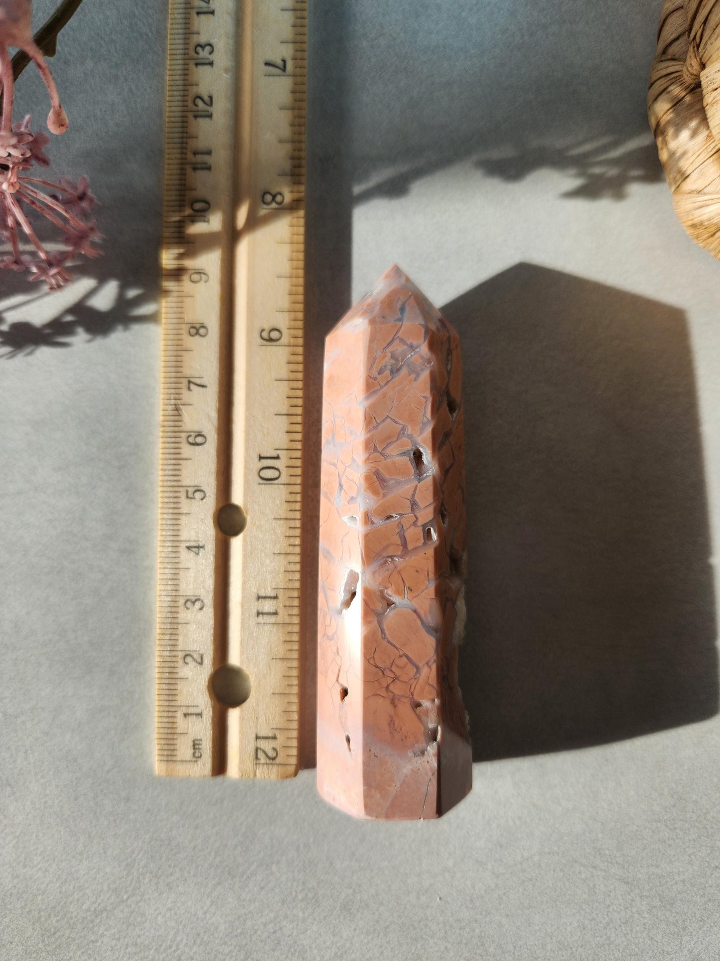 Pink agate tower