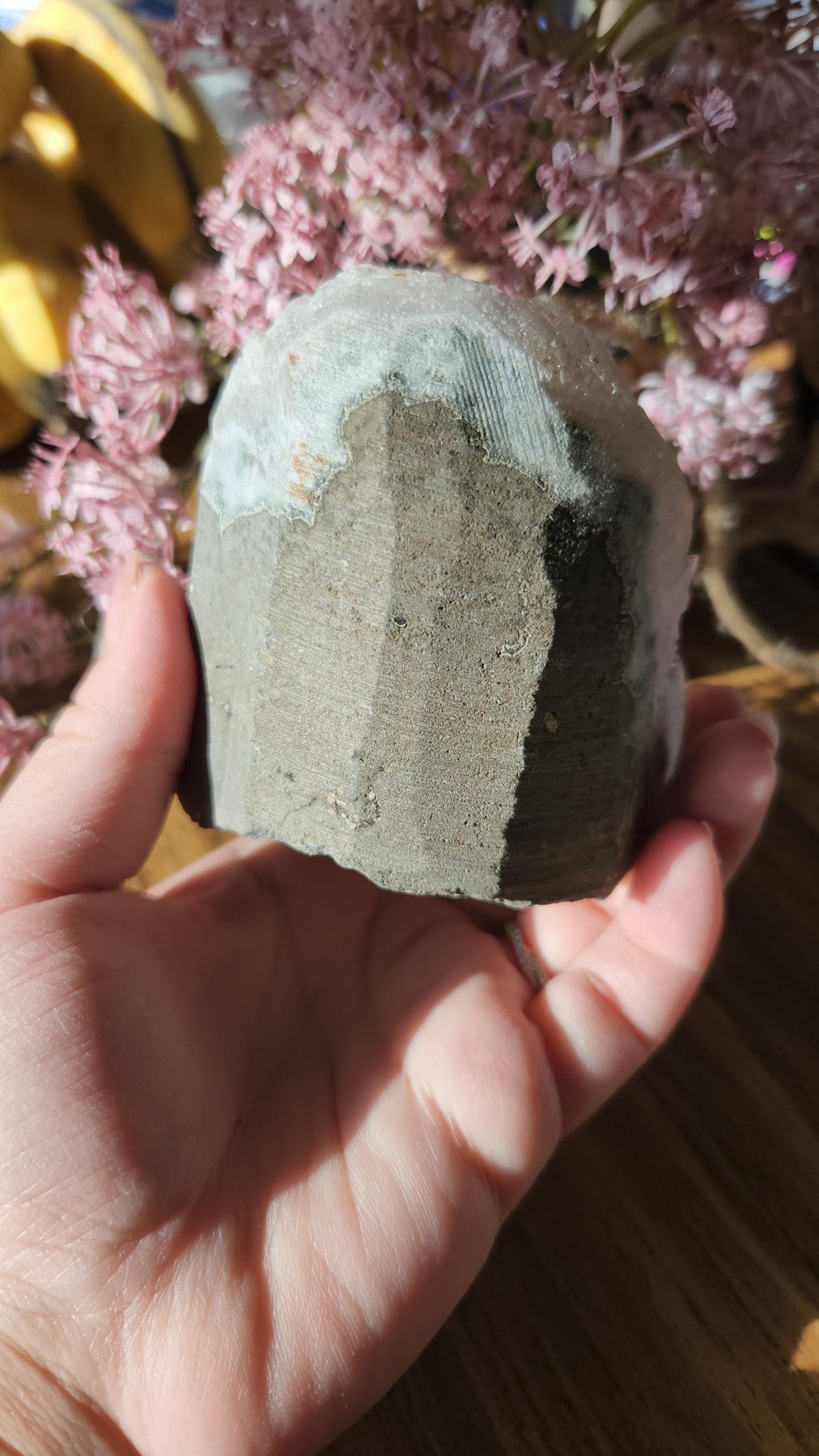 Beautiful light purple/lavender amethyst, raw cutbase, natural, from Brazil