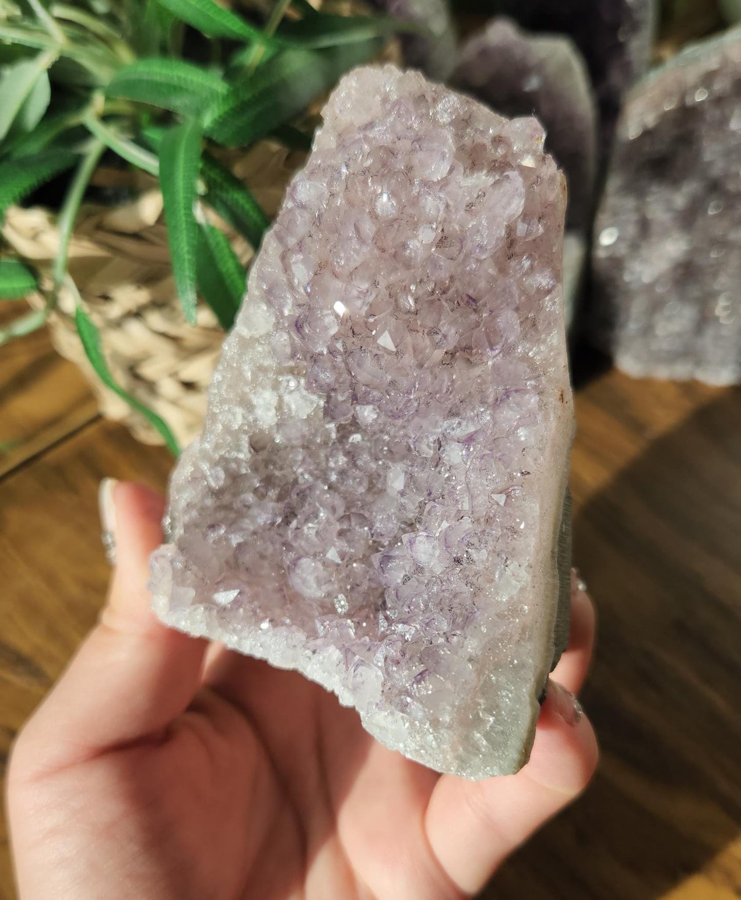 Amazing light purple amethyst, raw cutbase, natural, from Brazil