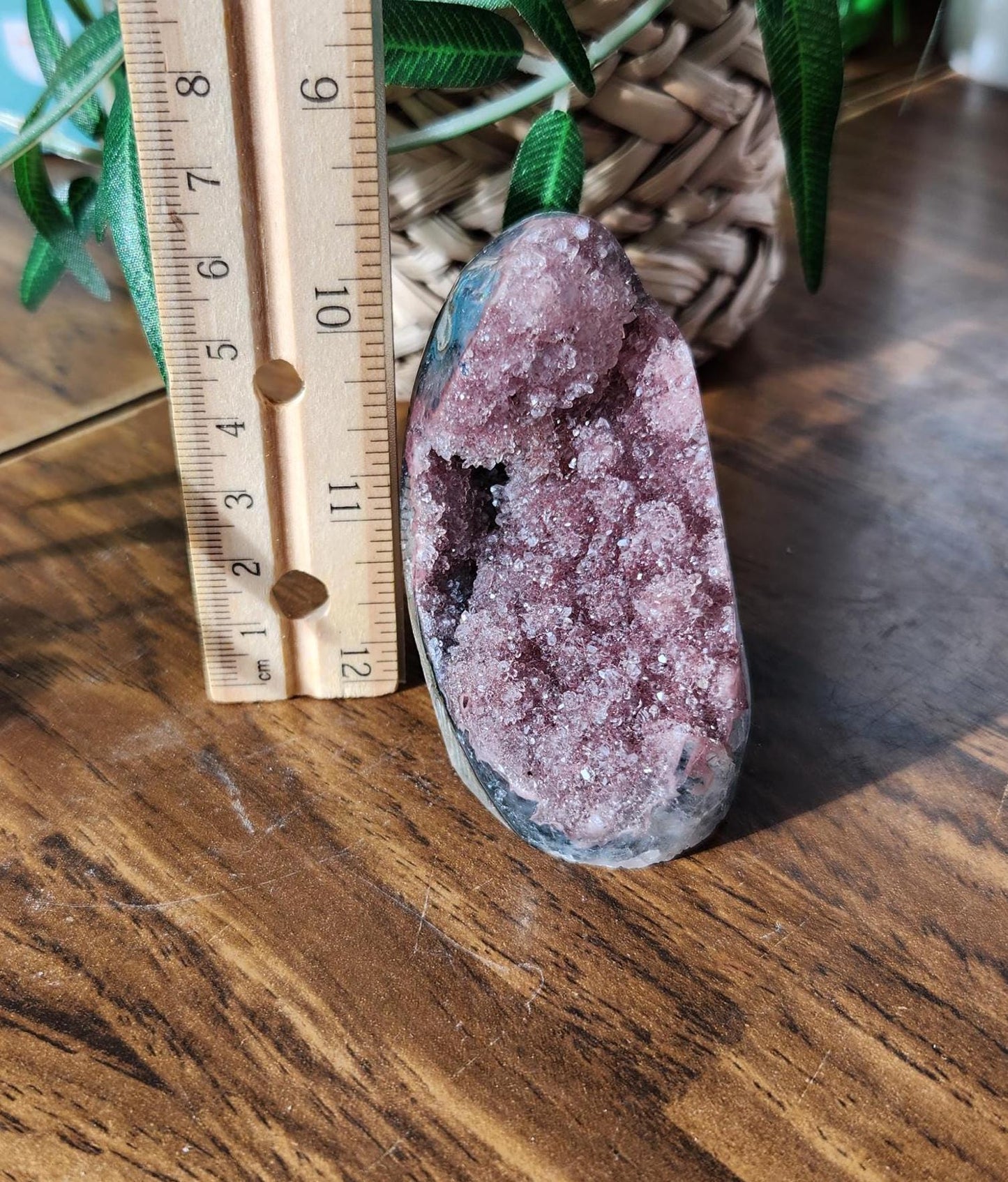 High quality rainbow amethyst, soft red-brown-purple colors, double crystallization, Uruguay amethyst, cutbase, natural color