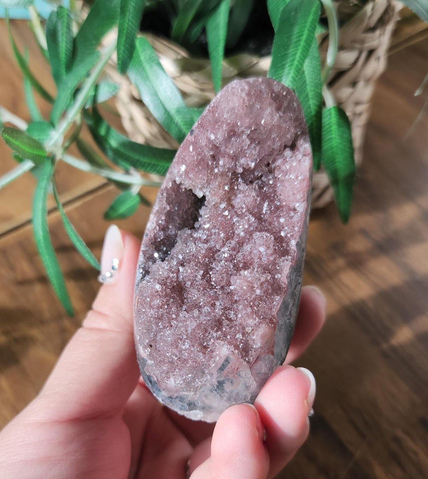 High quality rainbow amethyst, soft red-brown-purple colors, double crystallization, Uruguay amethyst, cutbase, natural color