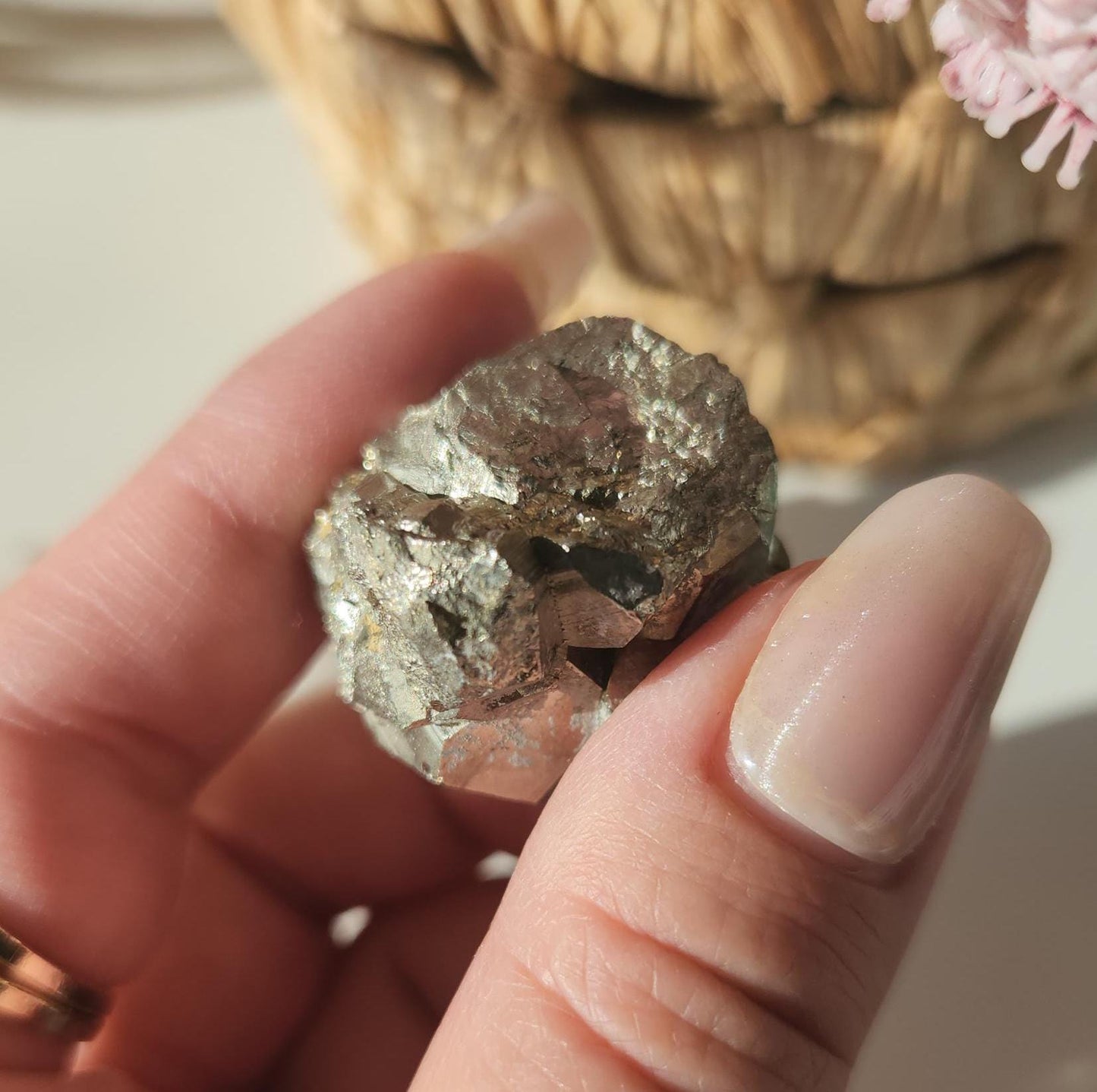 High quality raw pyrite from Peru with amazing formations
