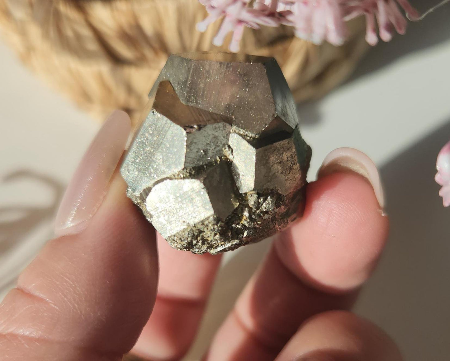 High quality raw pyrite from Peru with amazing formations