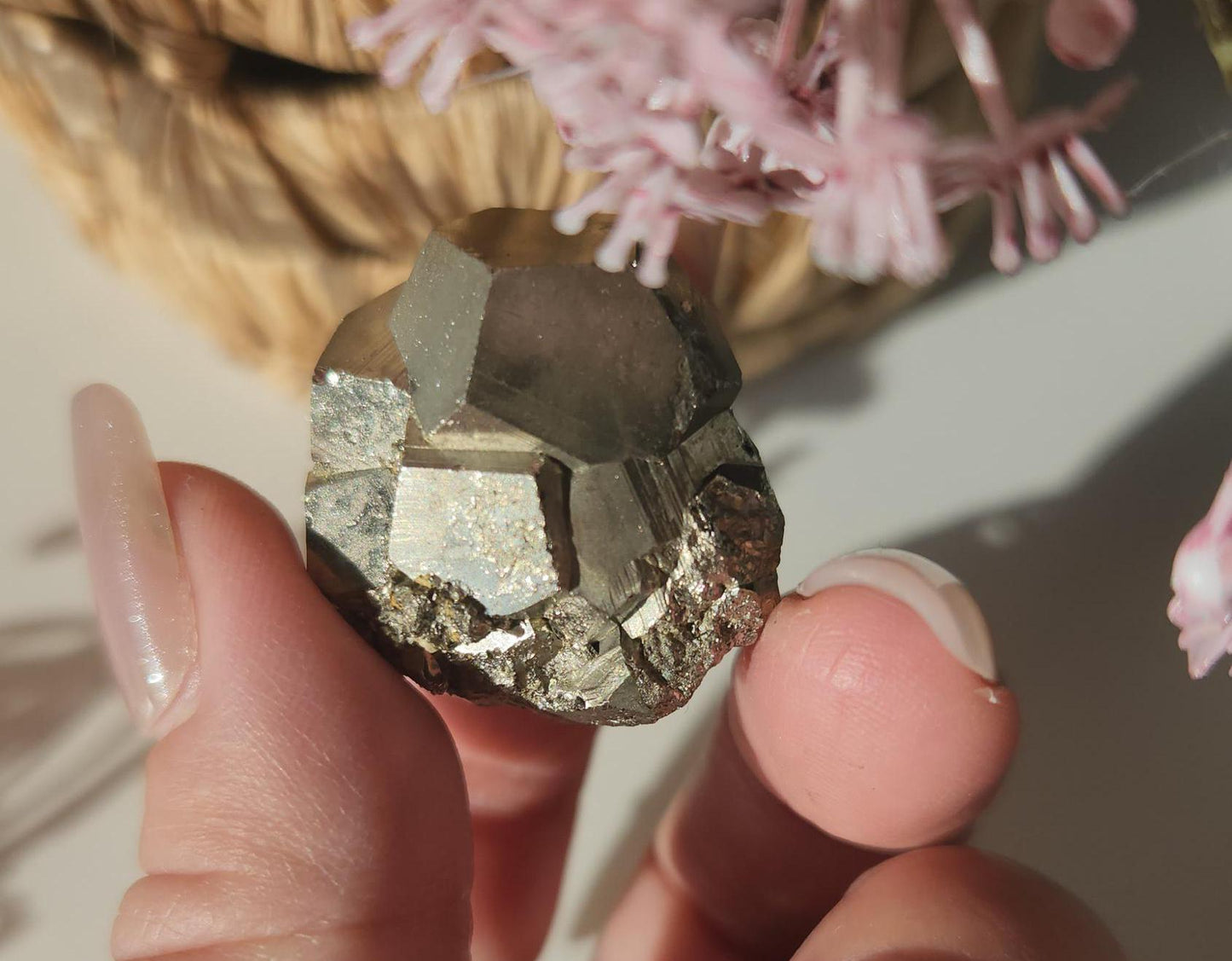 High quality raw pyrite from Peru with amazing formations