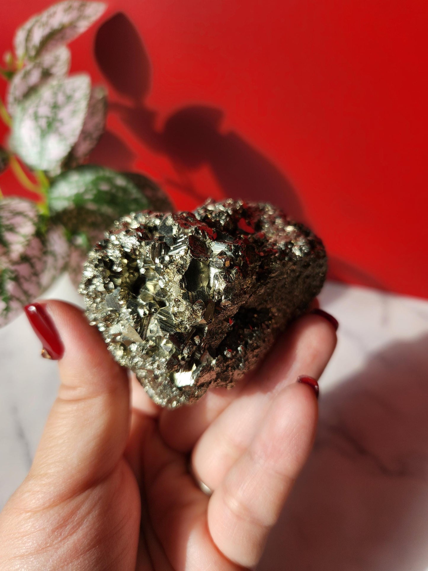 High quality raw pyrite from Peru with beautiful formations