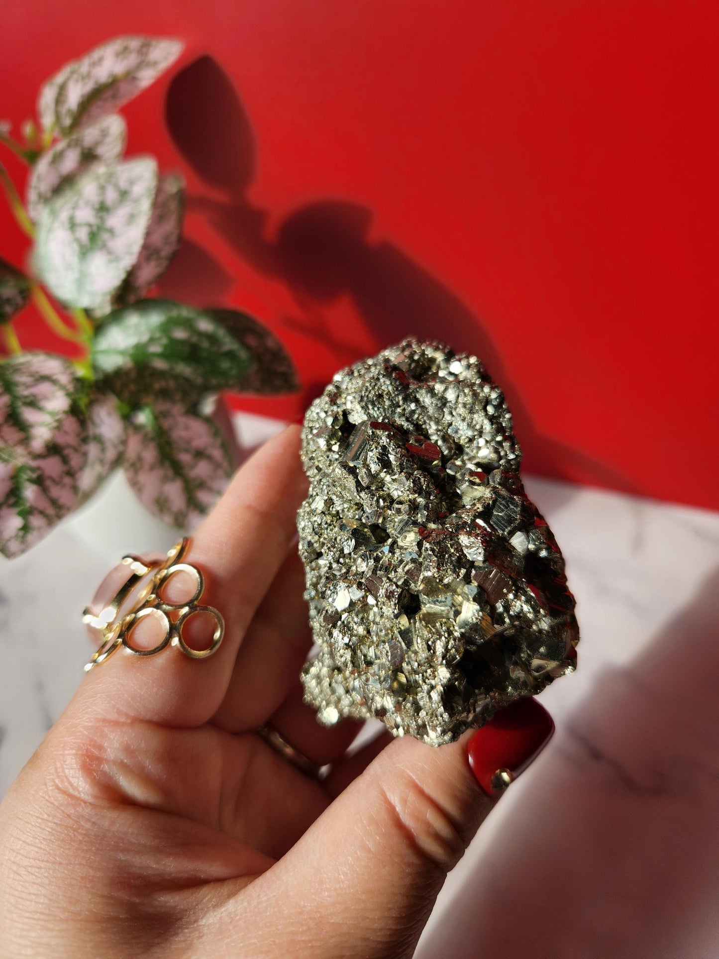 High quality raw pyrite from Peru with beautiful formations