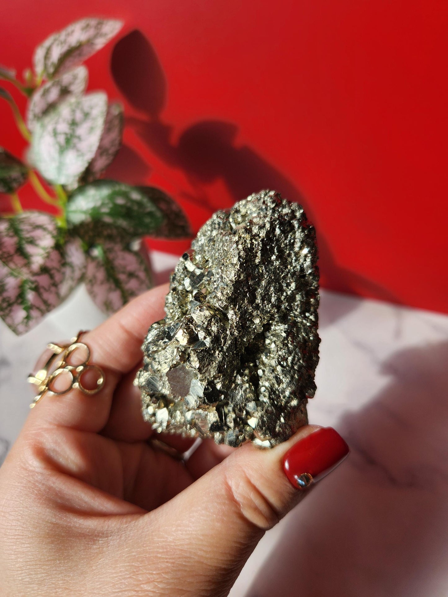 High quality raw pyrite from Peru with beautiful formations