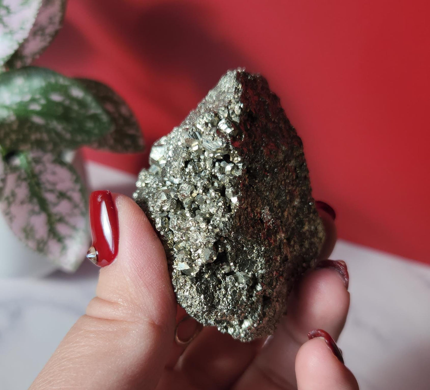 Raw chunk of pyrite from Peru with beautiful formations
