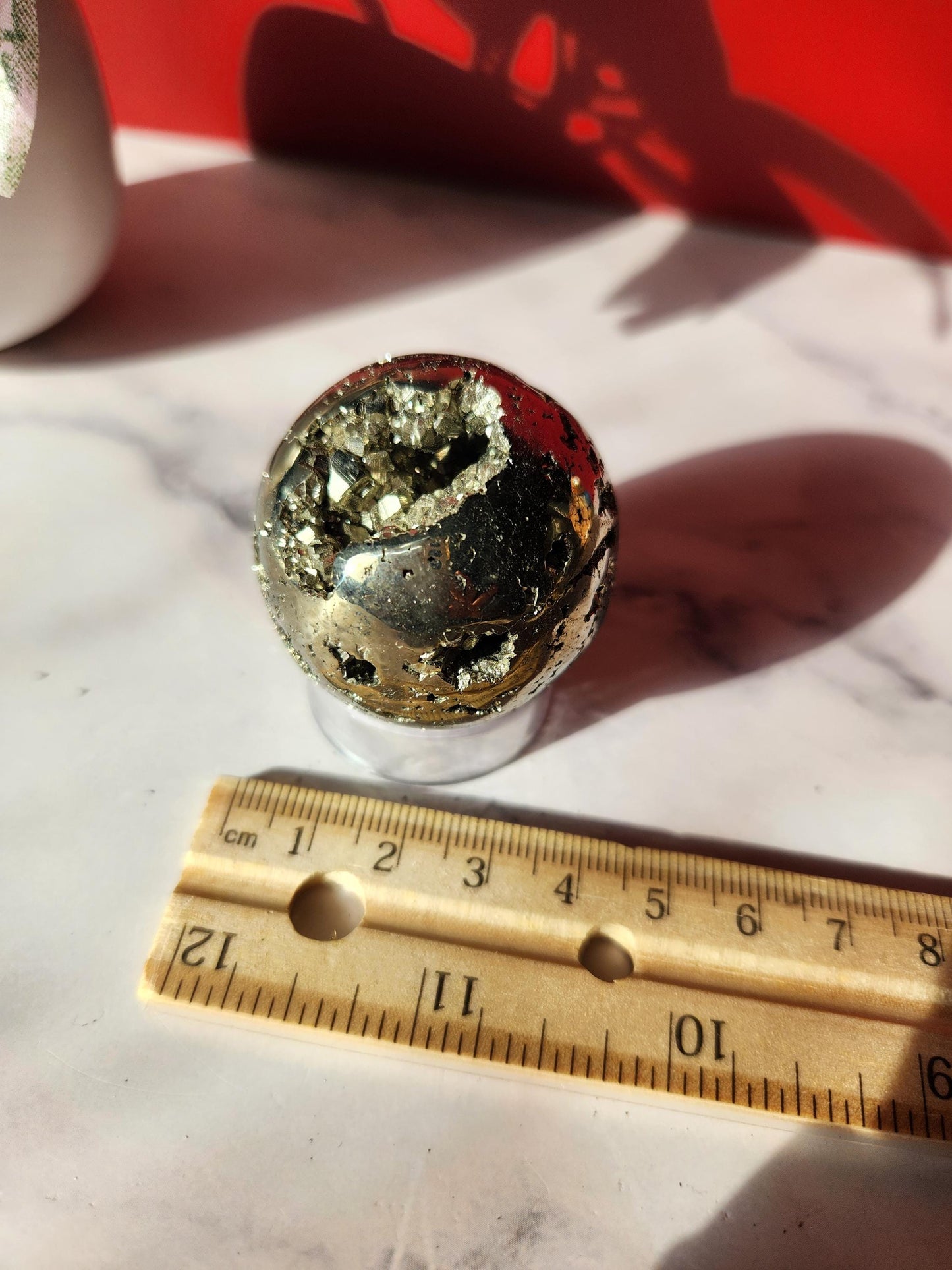 Druzy pyrite sphere from peru