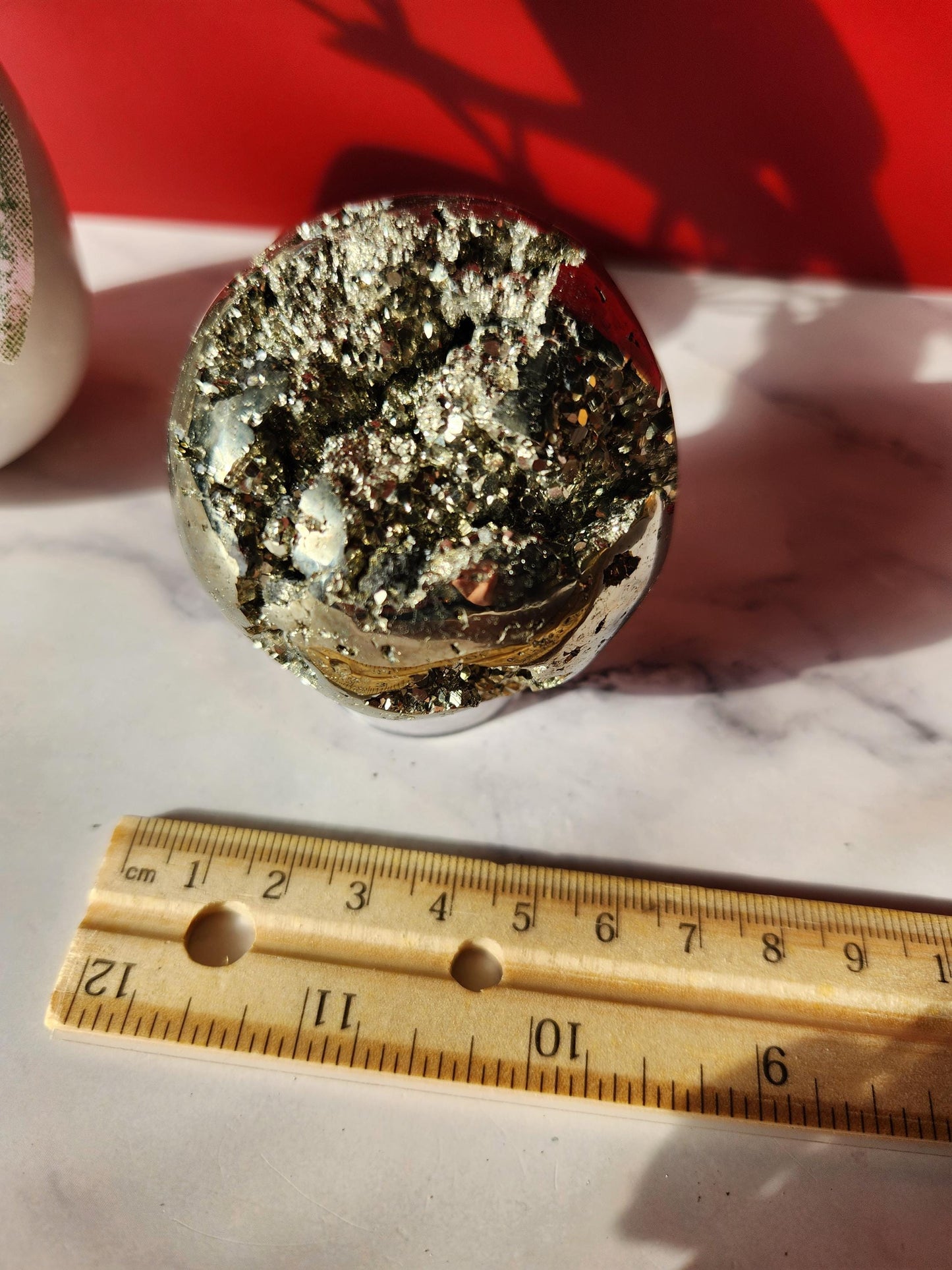 Large druzy pyrite sphere
