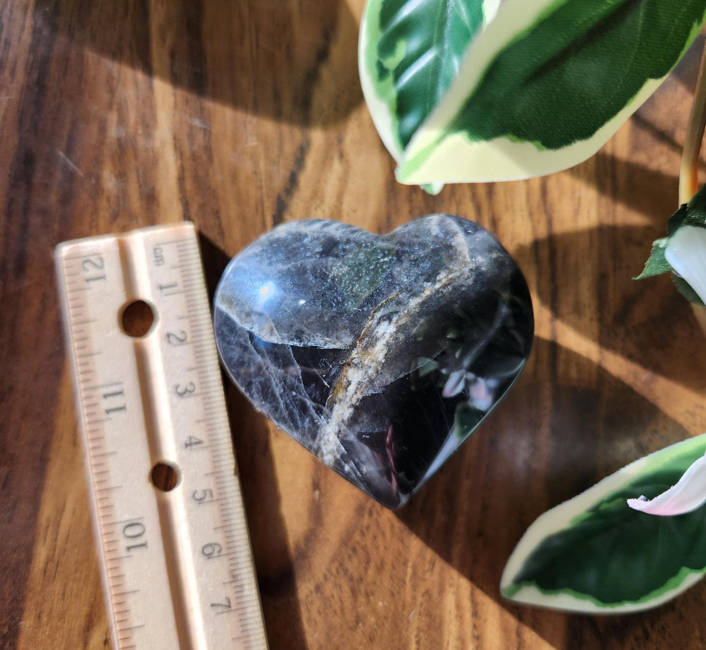 Black moonstone heart