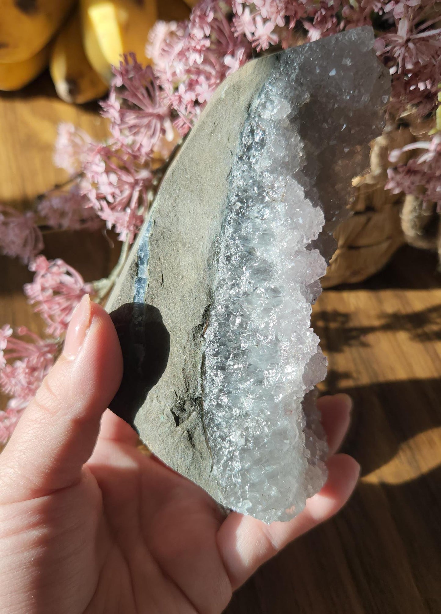Pretty light lavender amethyst, double crystallization, sugar shine, raw cutbase, natural, from Brazil