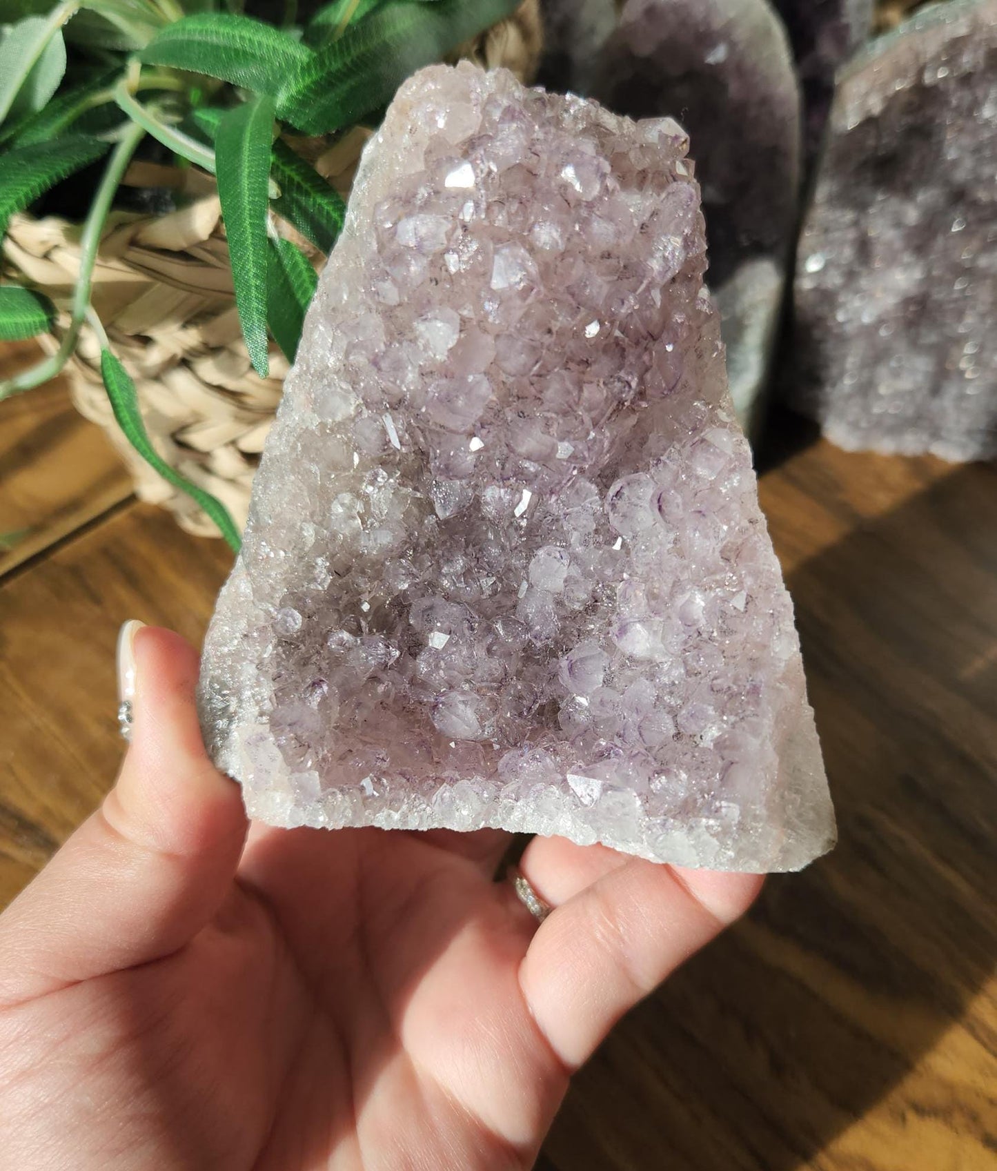 Amazing light purple amethyst, raw cutbase, natural, from Brazil