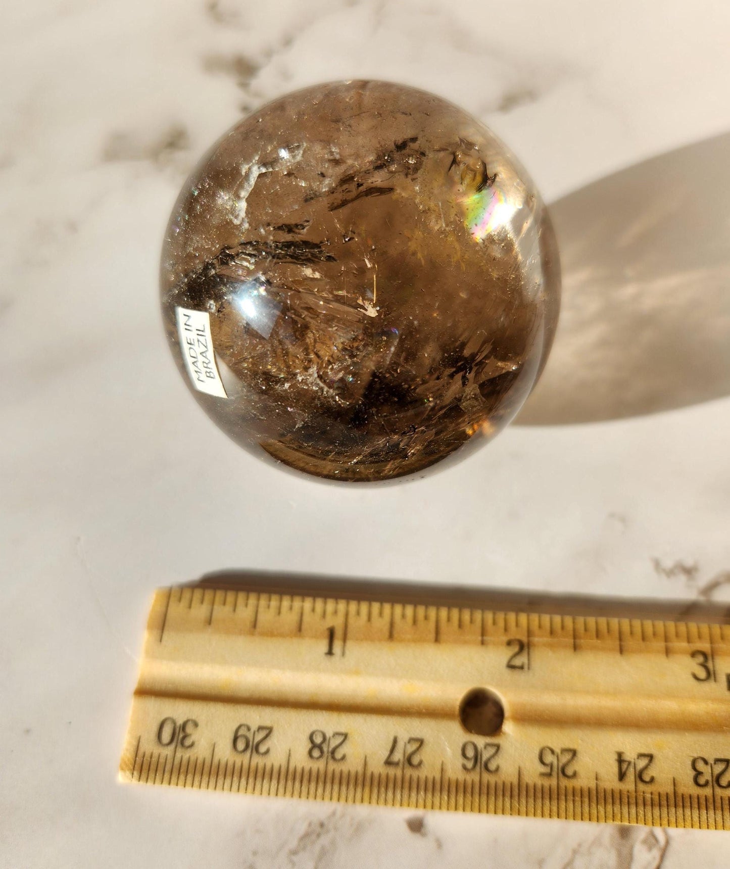 Smoky quartz sphere from Brazil