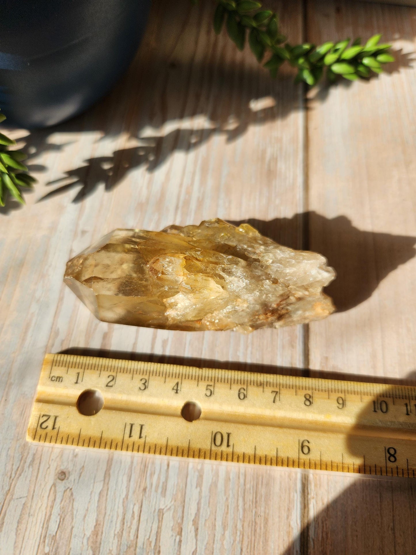Beautiful natural kundalini citrine from the Congo, honey citrine with rainbows, genuine, untreated and not polished
