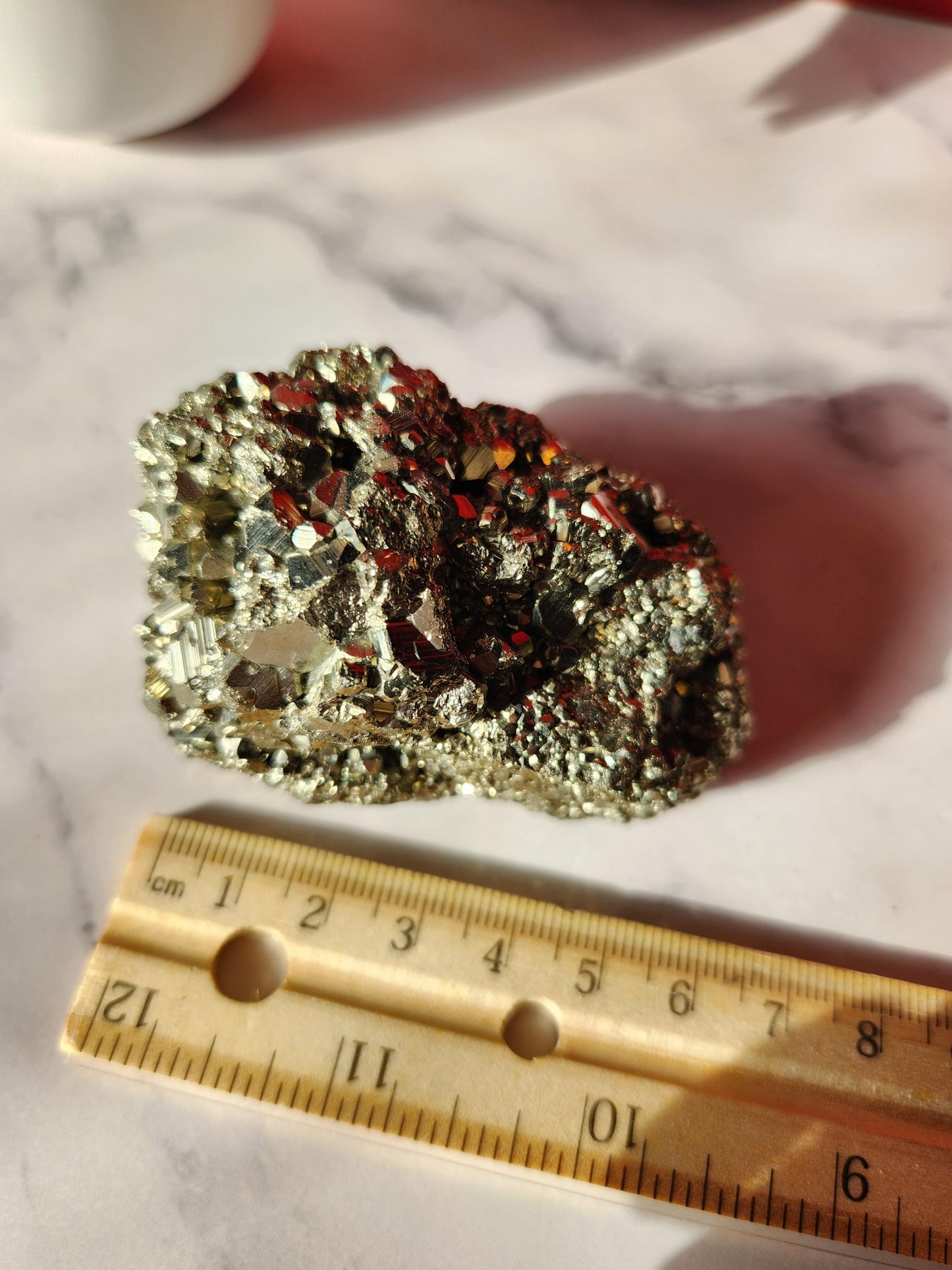 High quality raw pyrite from Peru with beautiful formations