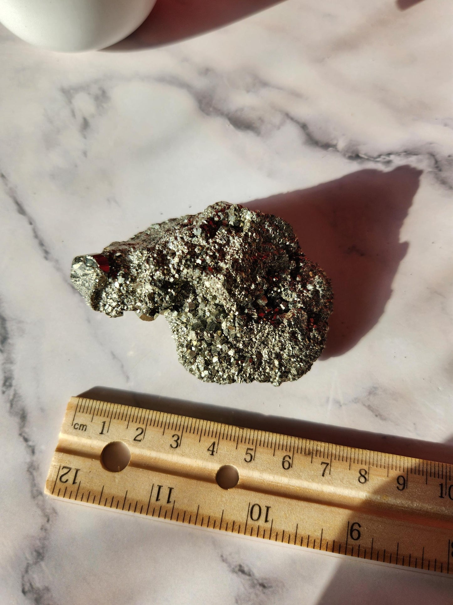 Raw chunk of pyrite from Peru with beautiful formations