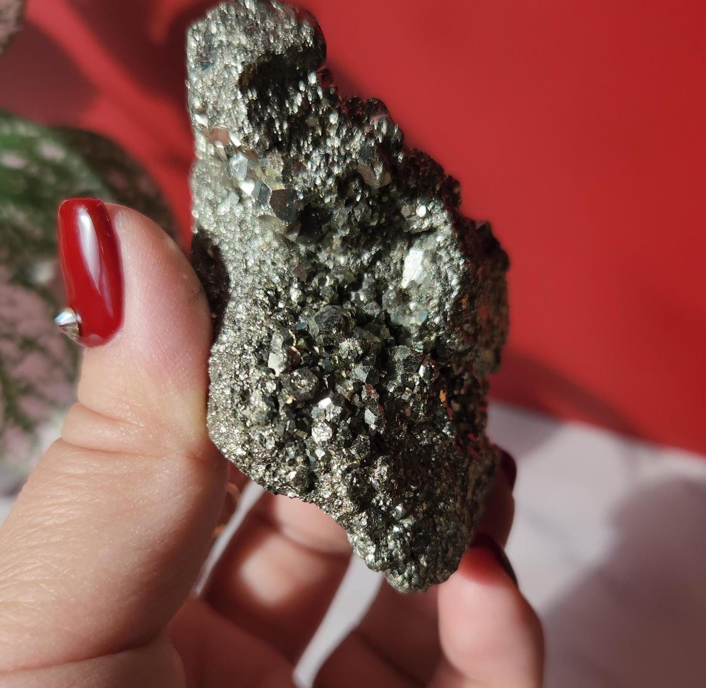 Raw chunk of pyrite from Peru with beautiful formations