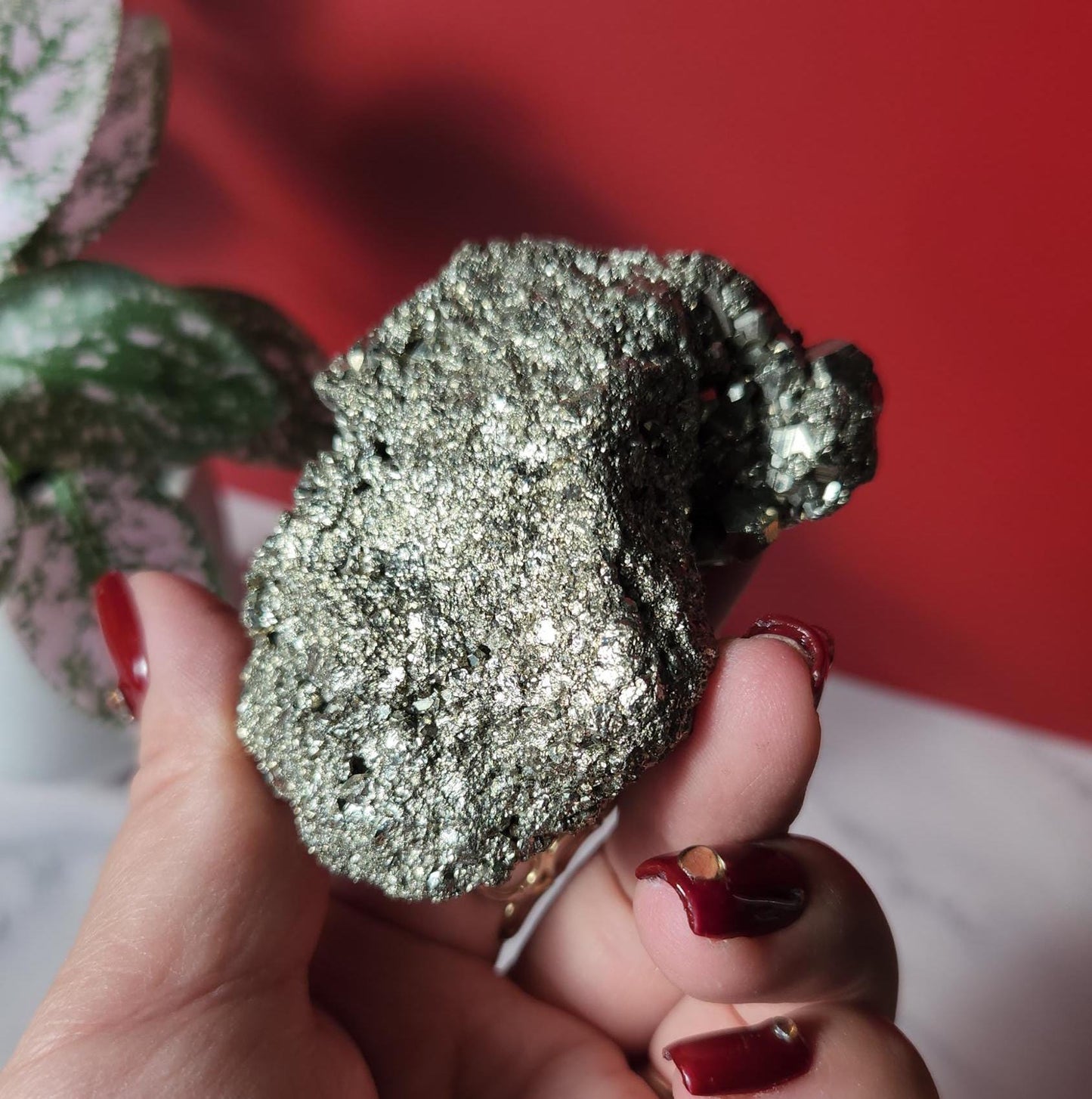 Raw chunk of pyrite from Peru with beautiful formations