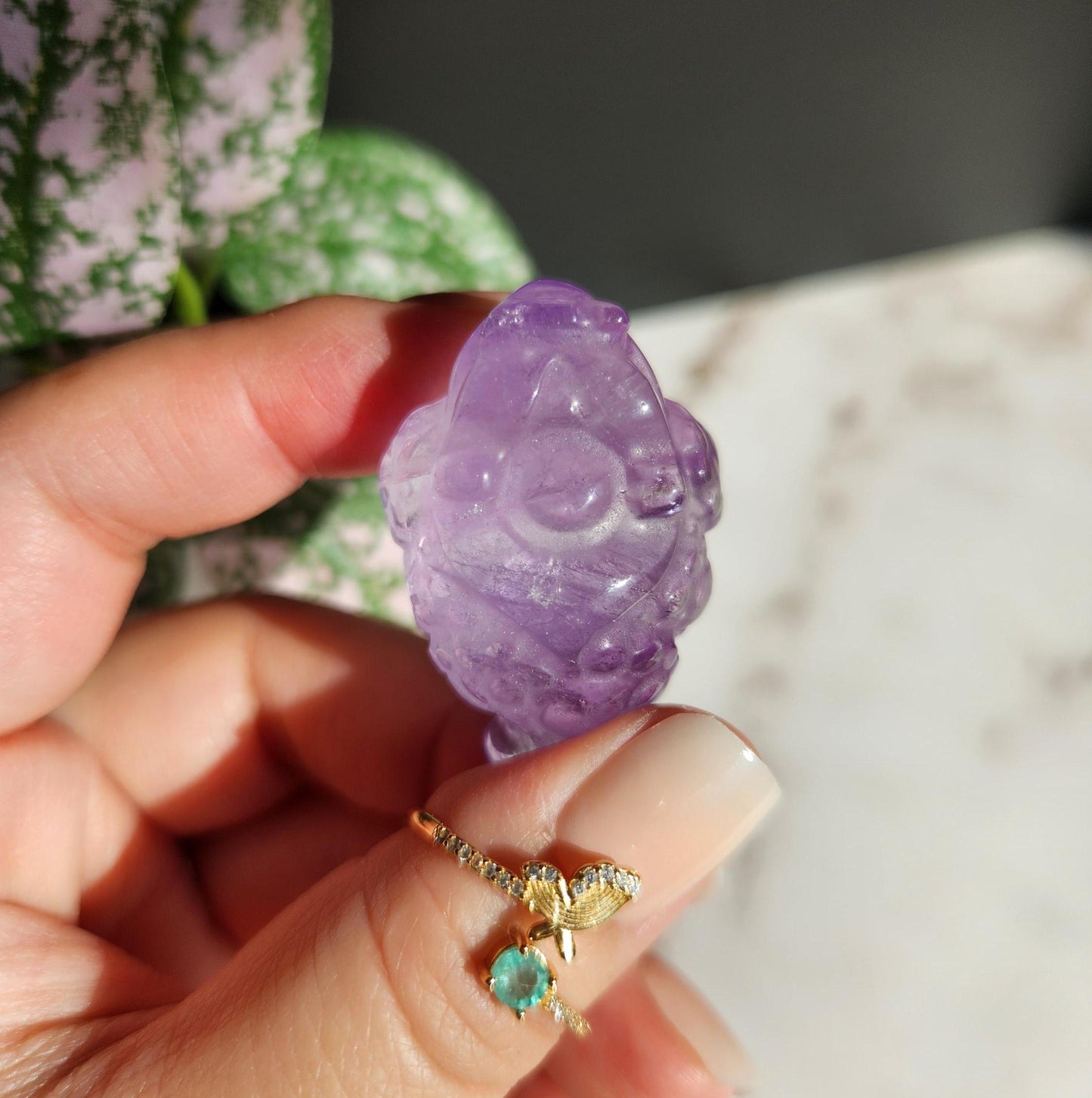 AAA Amethyst money toad carvings, money frog