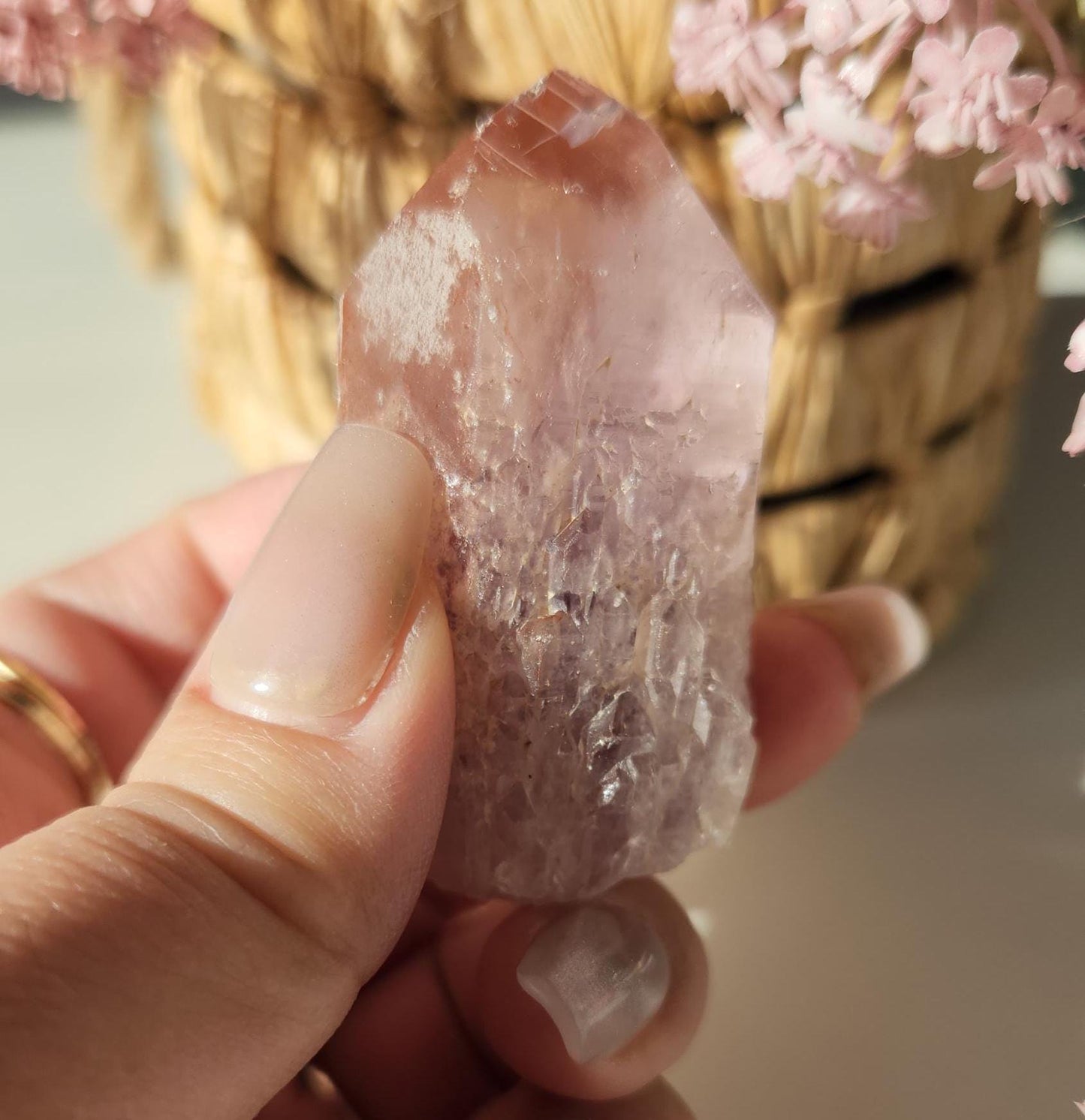 AAA beautiful rare cathedral Amethyst with oxidation by mother nature, self healed, raw, natural and unpolished from Brazil