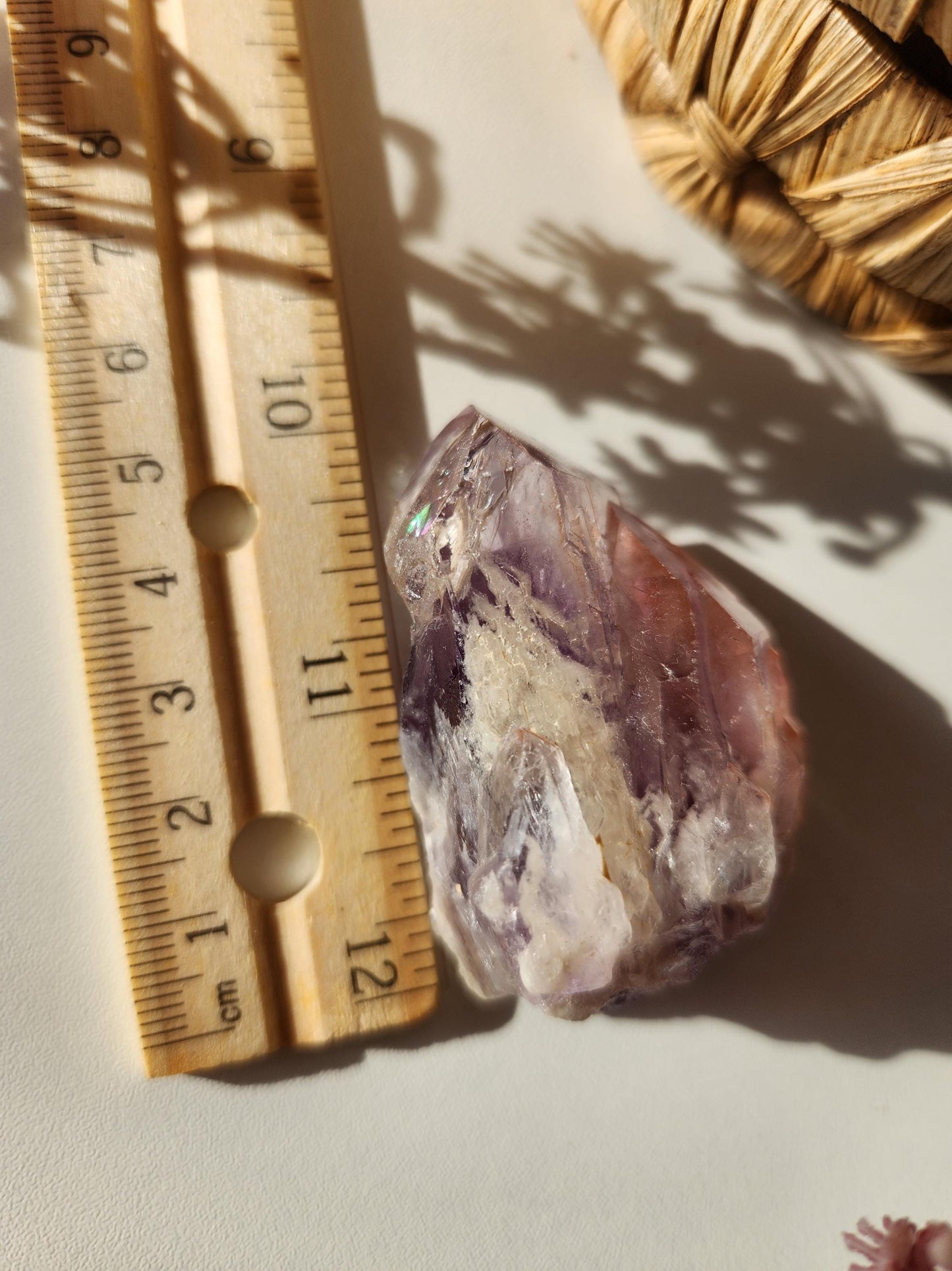 AAA beautiful rare cathedral Amethyst point with oxidation by mother nature, self healed, raw, natural and unpolished from Brazil