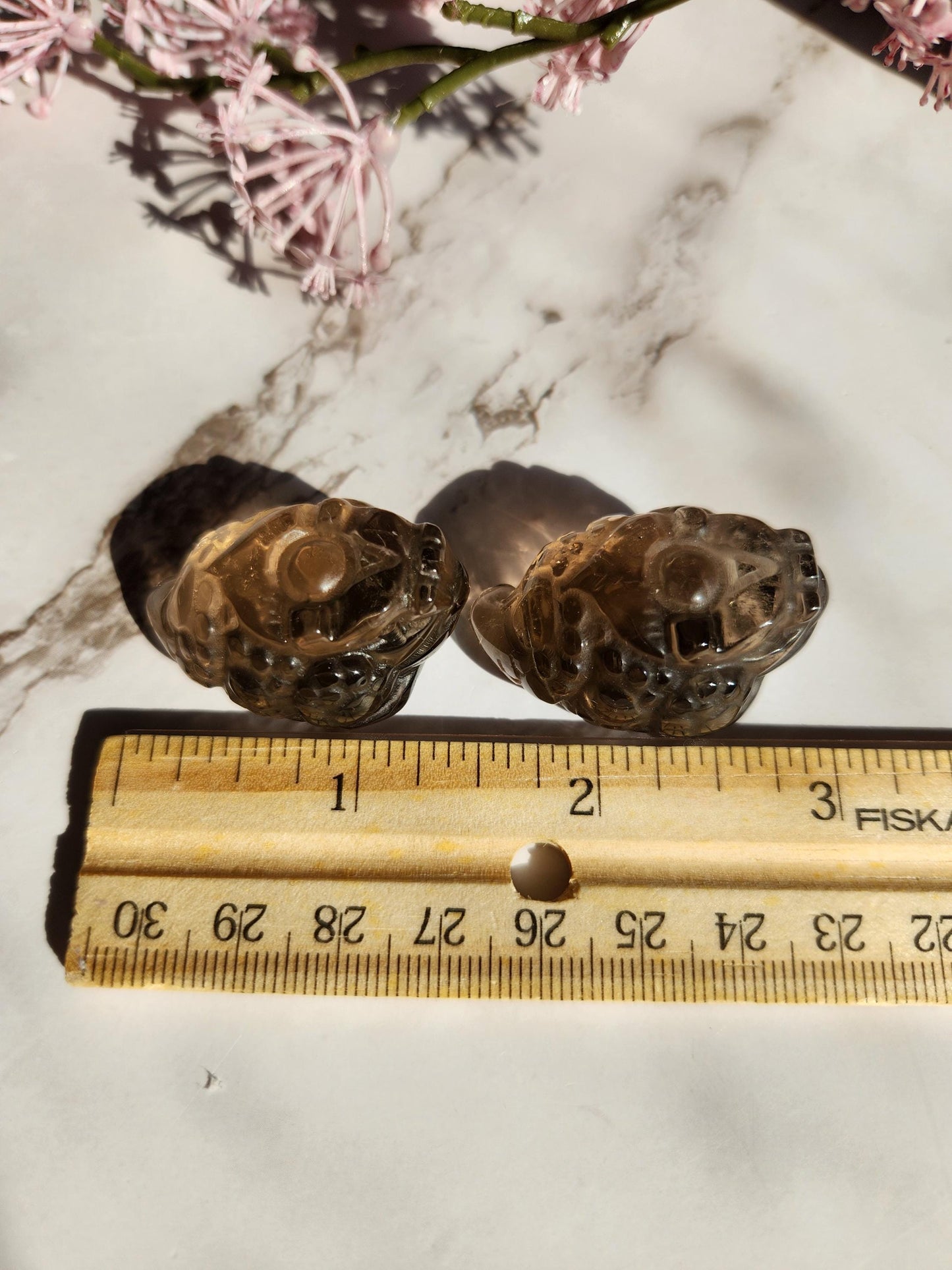 Smoky quartz money toad carvings, money frog, natural Smoky quartz