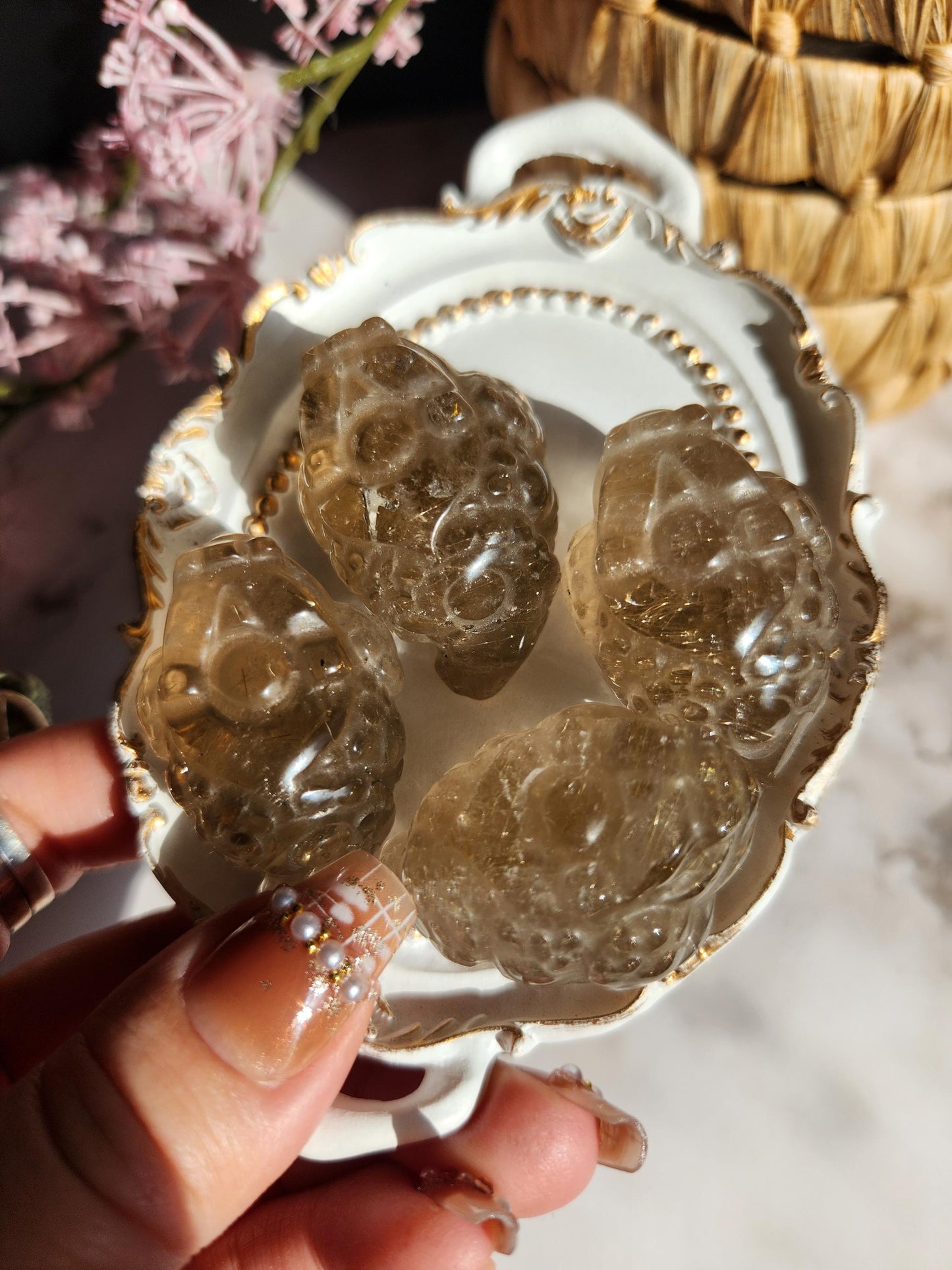 AAA golden rutile money toad carvings, money frog 34A