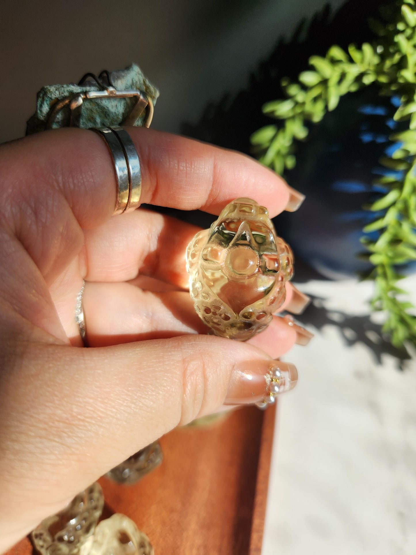 Light citrine money toad carvings, money frog