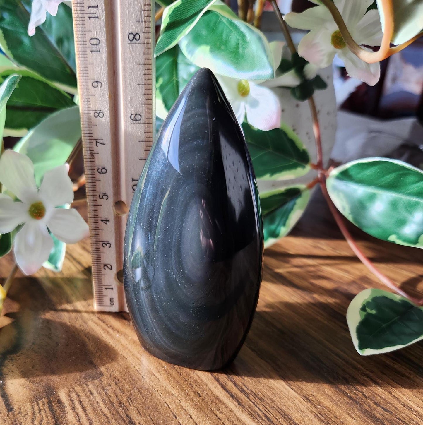 Stunning rainbow obsidian flame from Madagascar