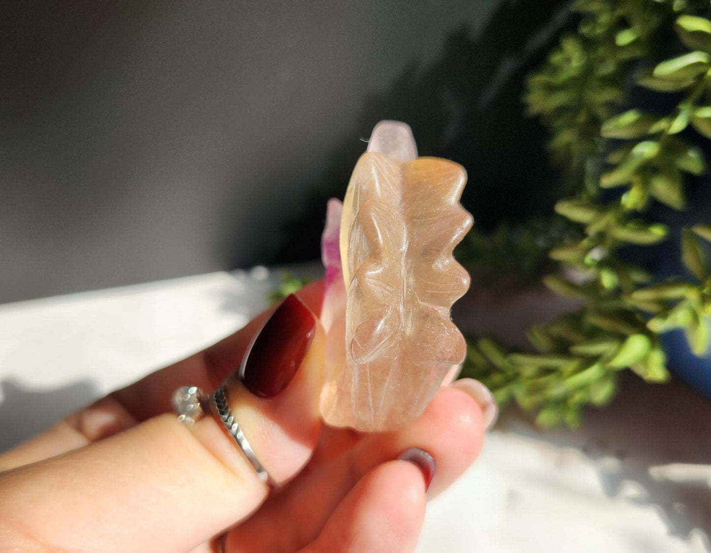 AAA fluorite 9 tail fox carving