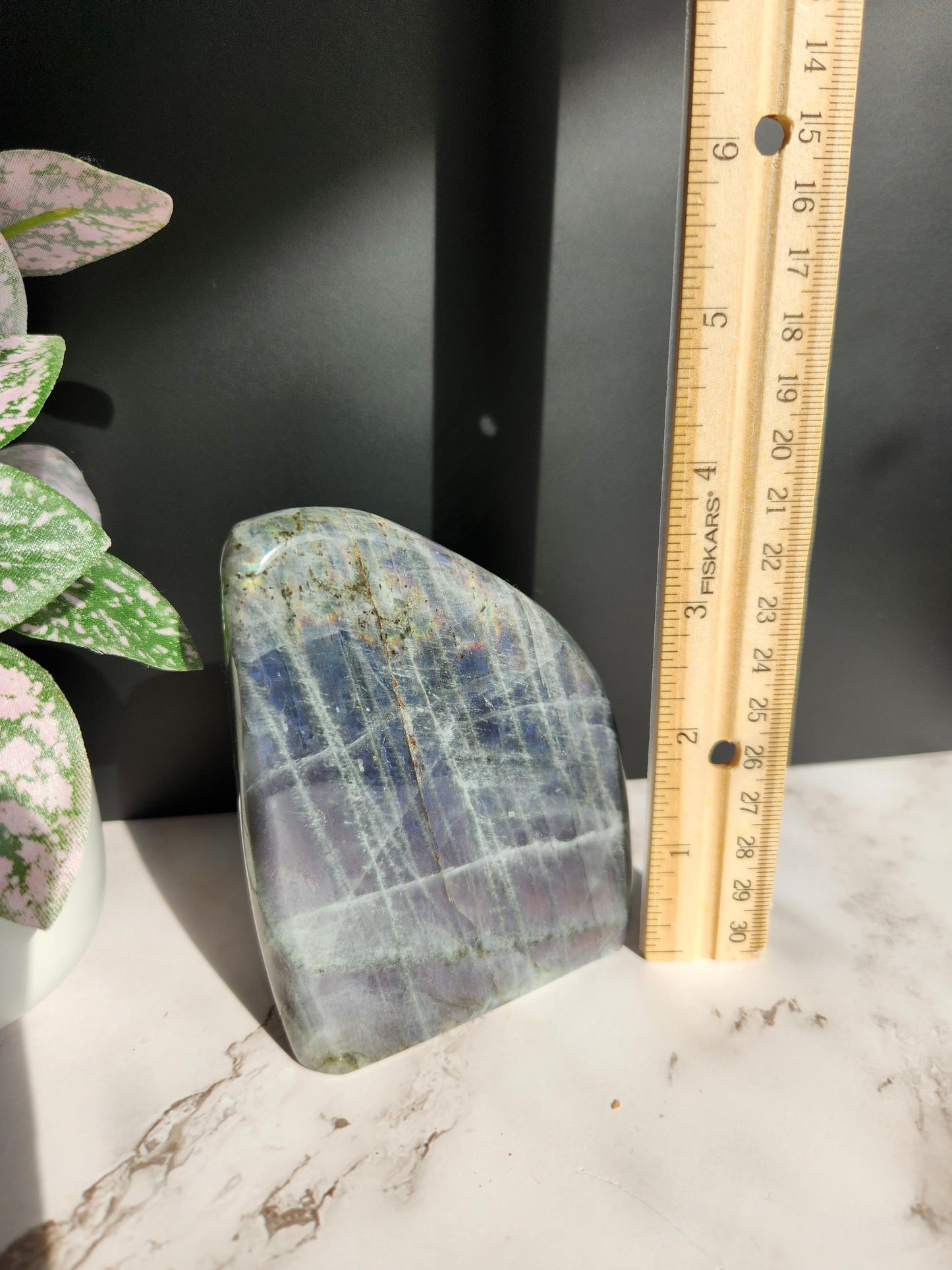Amazing large purple blue white labradorite free form from Madagascar, natural labradorite