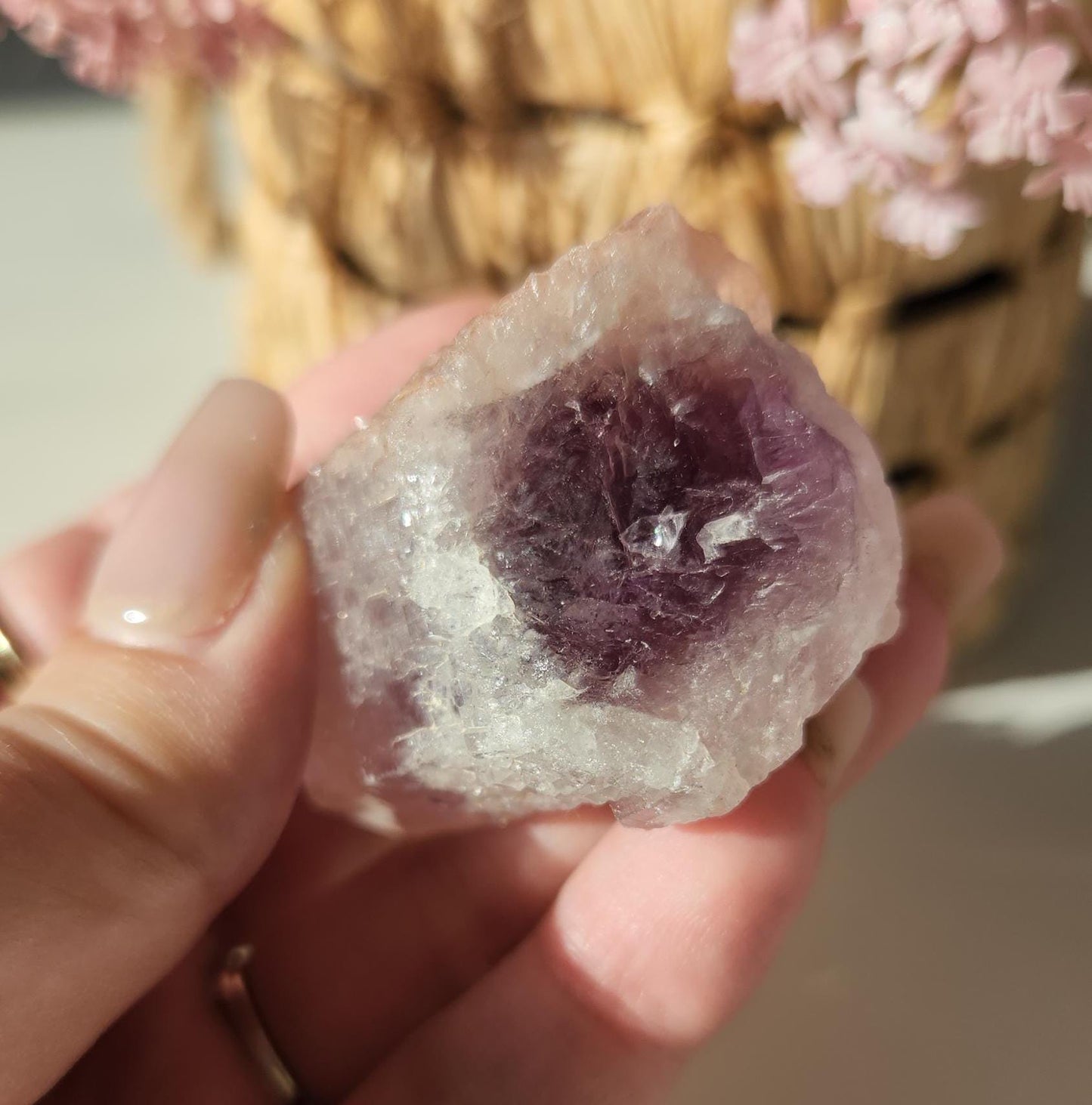 AAA beautiful rare cathedral Amethyst with oxidation by mother nature, self healed, raw, natural and unpolished from Brazil
