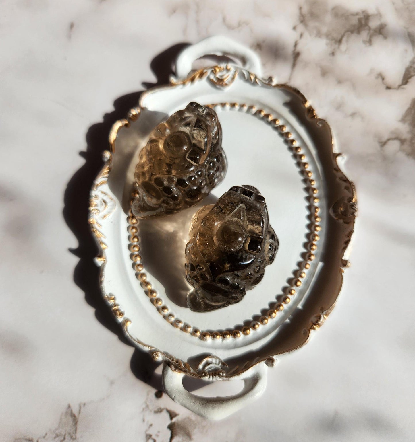 Smoky quartz money toad carvings, money frog, natural Smoky quartz
