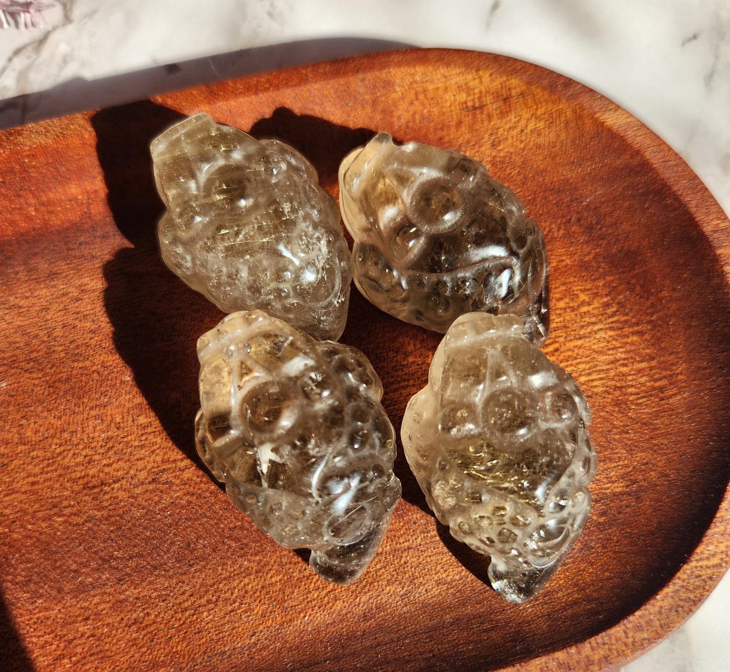 AAA golden rutile money toad carvings, money frog 34A