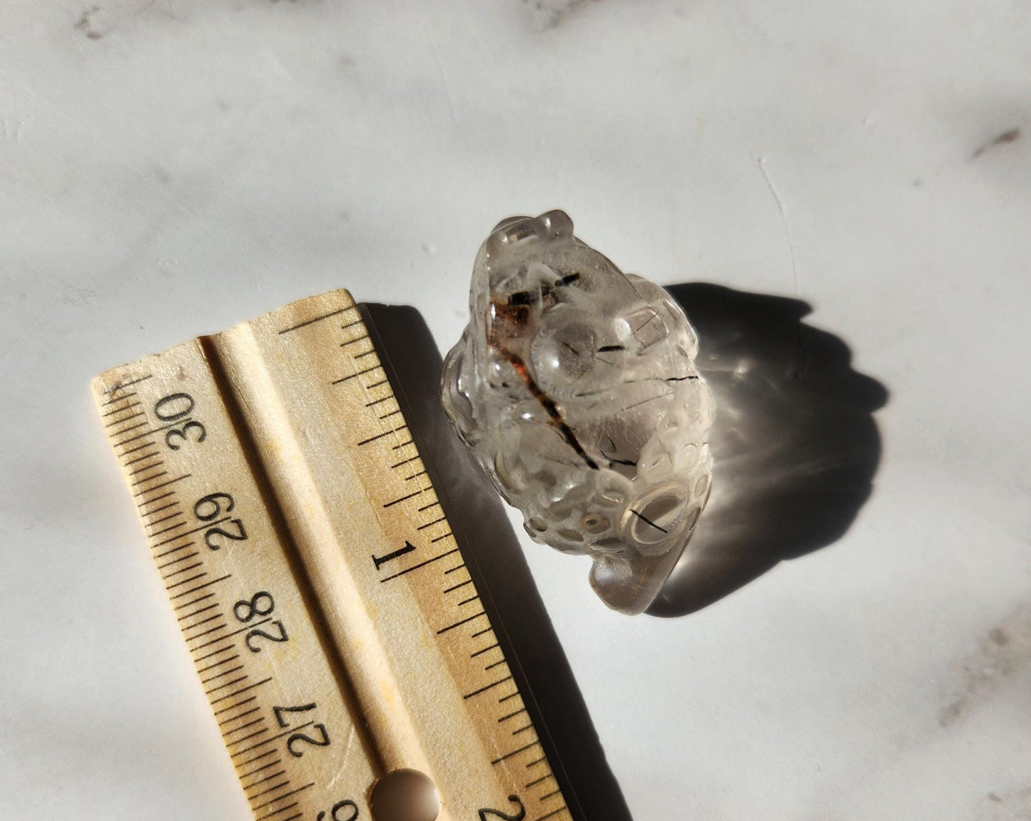 AAA black tourmaline in quartz money toad carvings, money frog