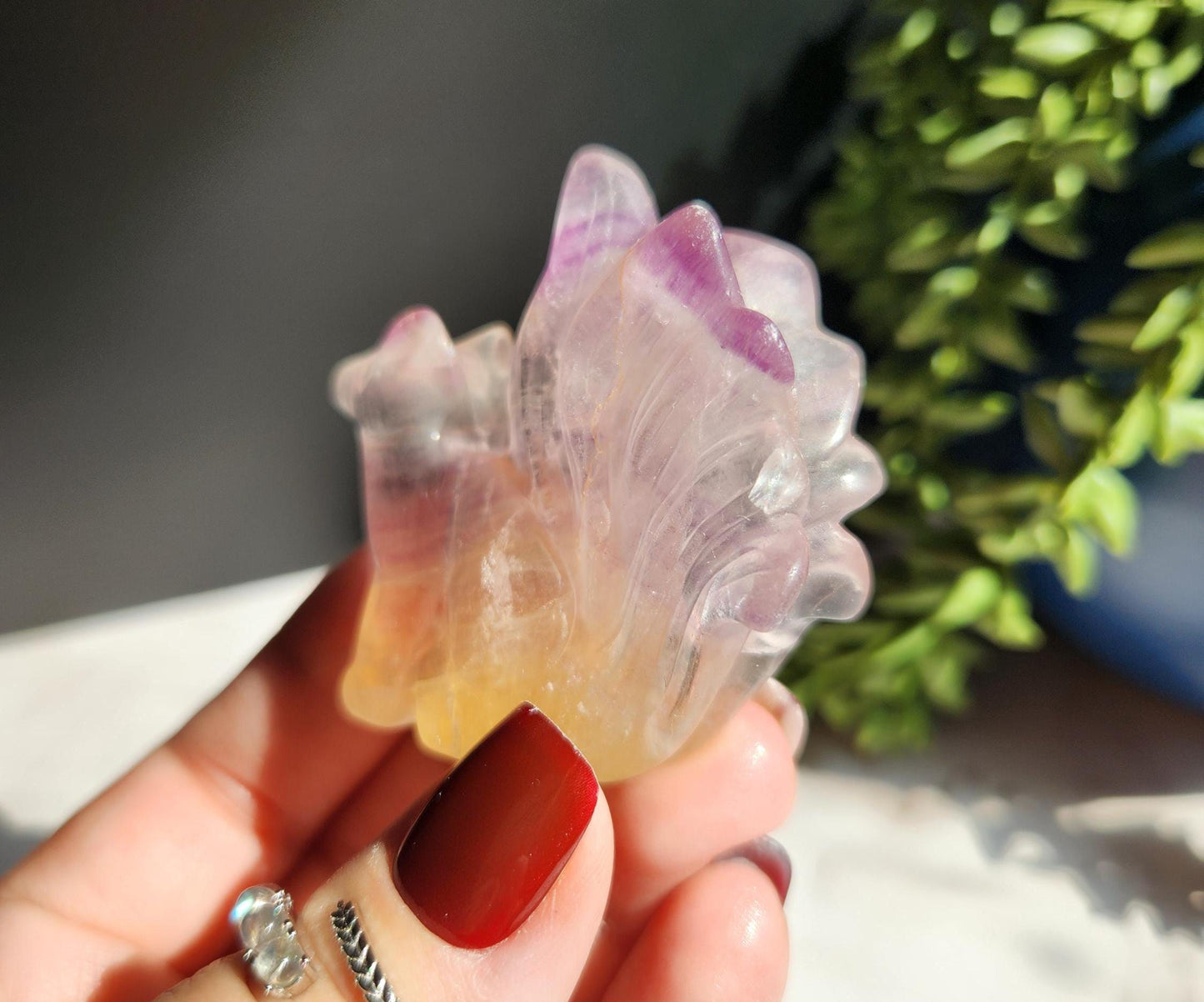 AAA fluorite 9 tail fox carving
