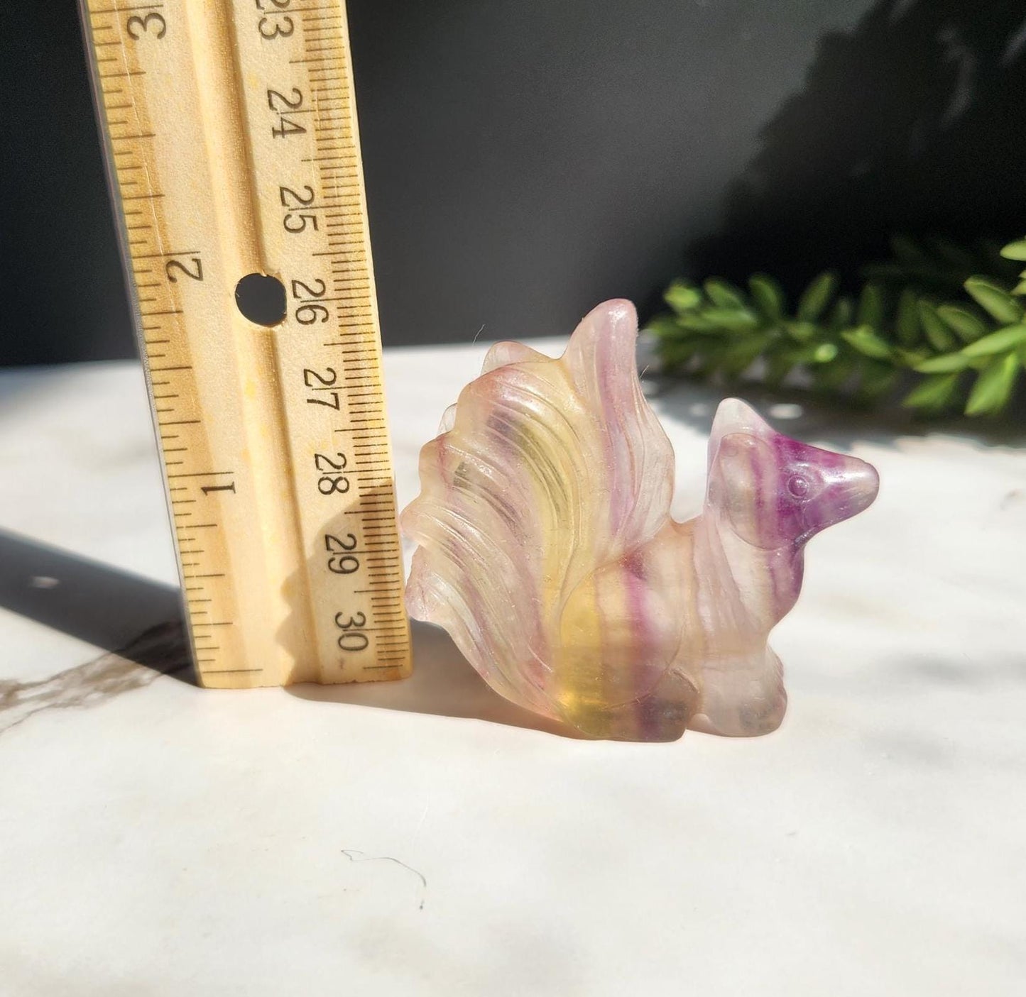 AAA fluorite 9 tail fox carving