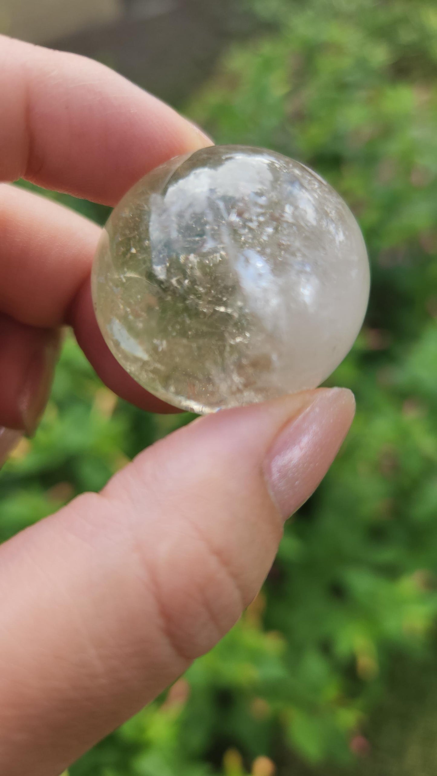 Gorgeous natural light honey citrine sphere from Brazil with rainbows, genuine, untreated  37CS