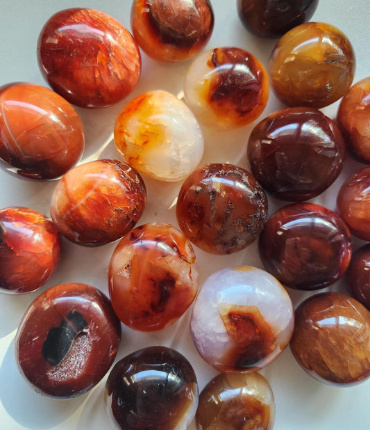 Beautiful carnelian palms, small palm stones