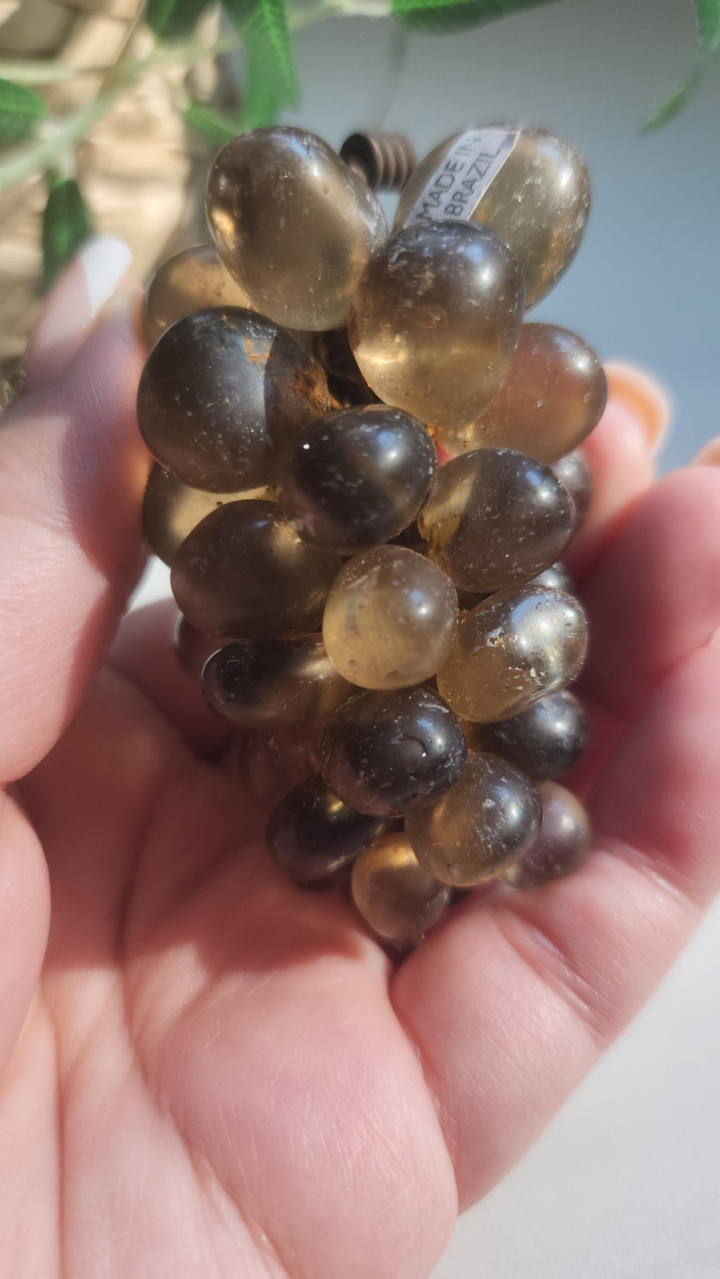 vintage smoky citrine grapes from Brazil, genuine, natural, untreated  51A