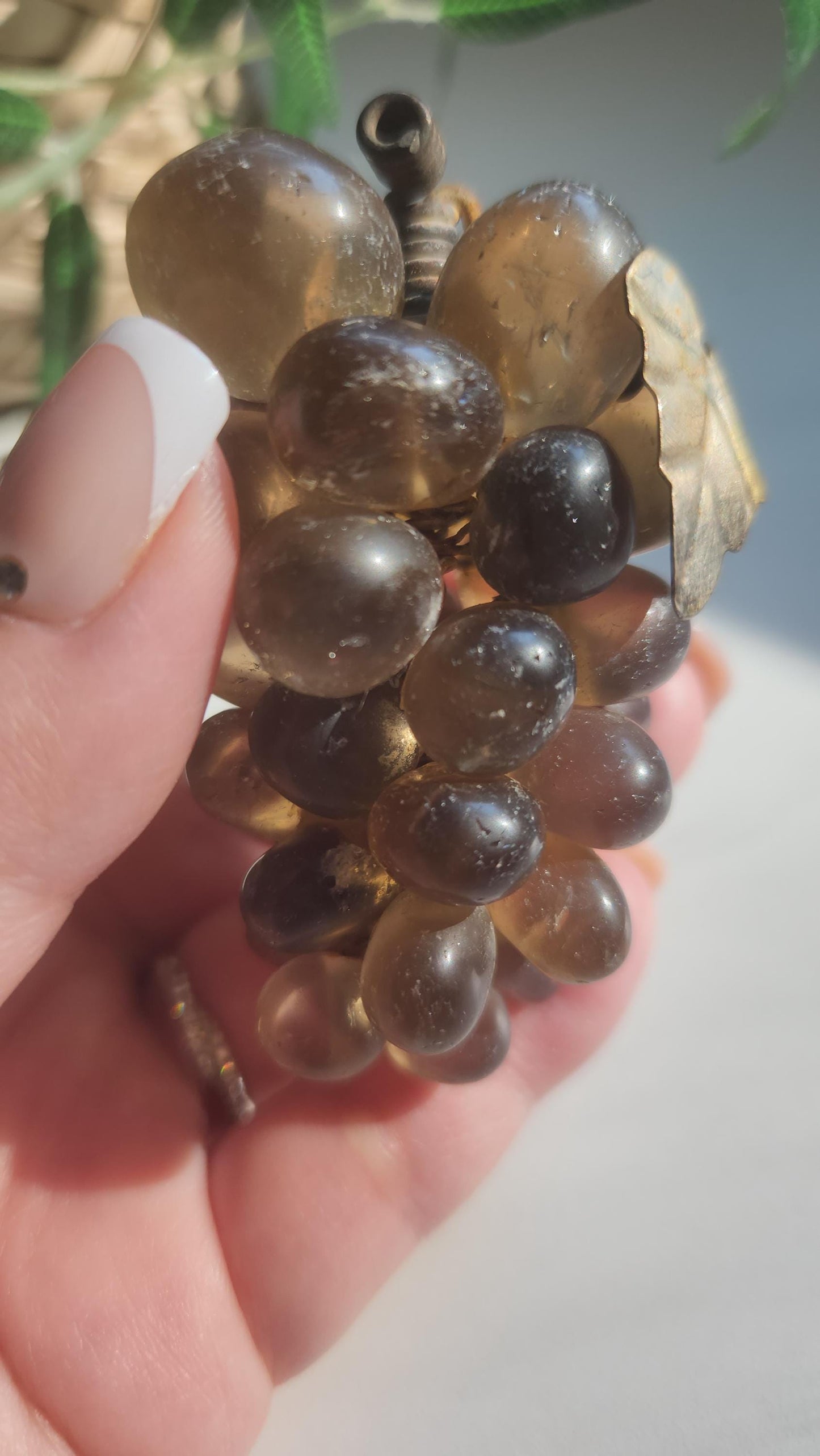 vintage smoky citrine grapes from Brazil, genuine, natural, untreated  51A