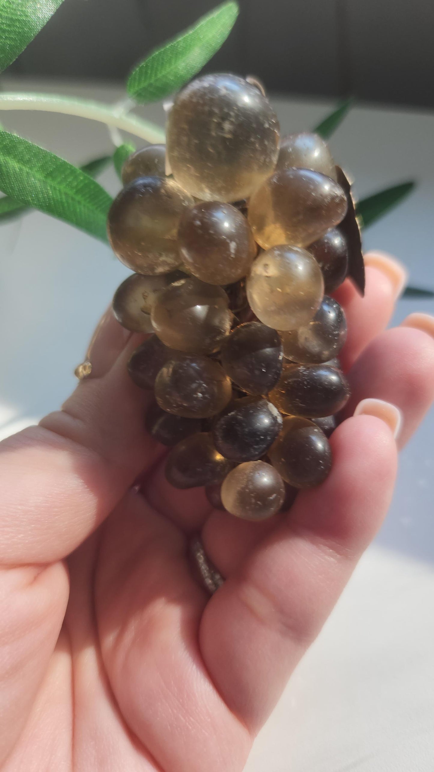 vintage smoky citrine grapes from Brazil, genuine, natural, untreated  51A