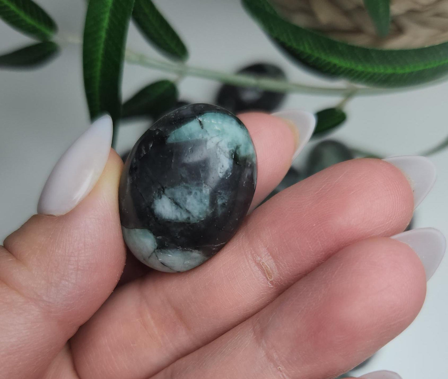 Amazing green emerald tumbles